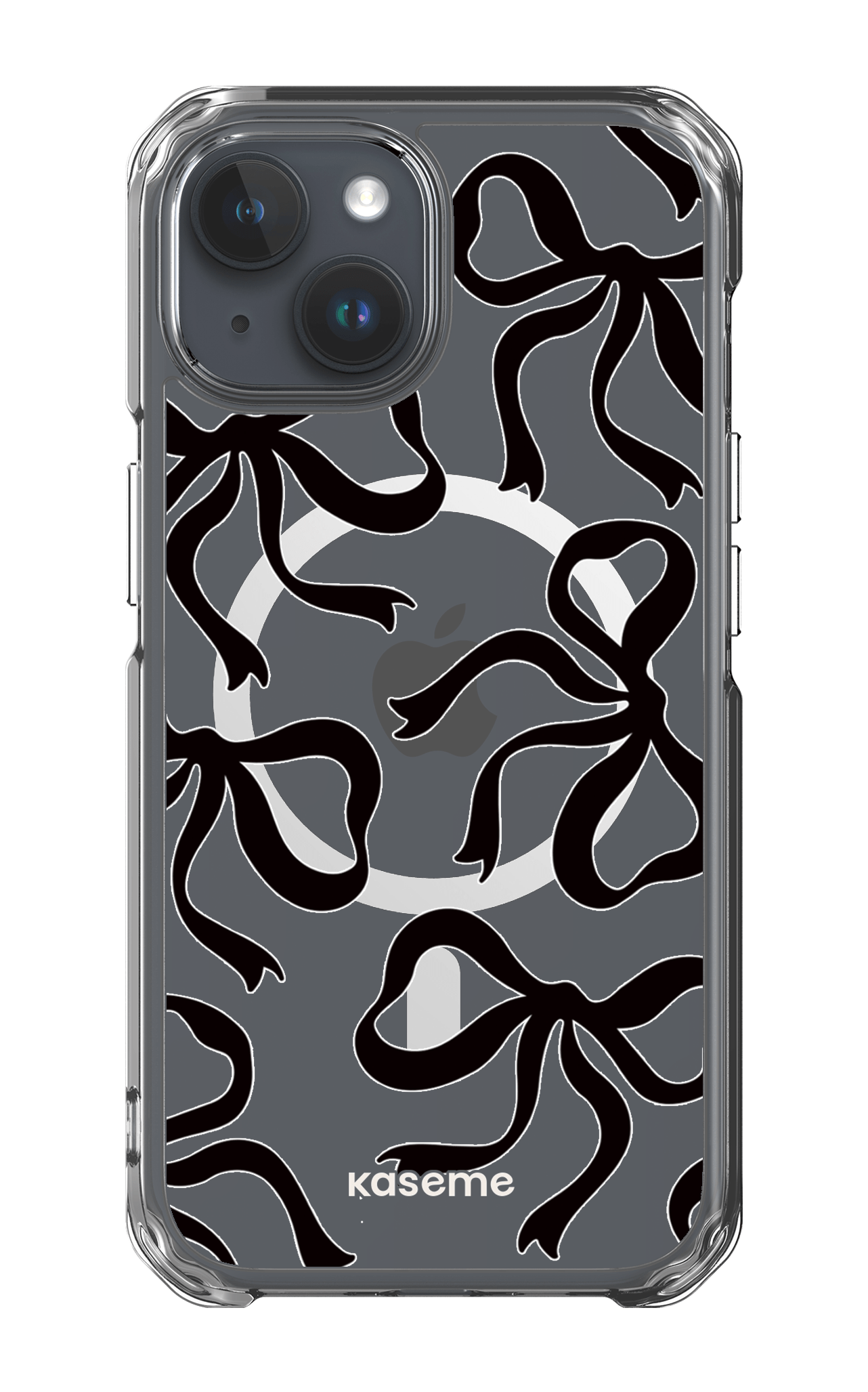iPhone 15 Clear Case - Magsafe Lace Black Clear Case -