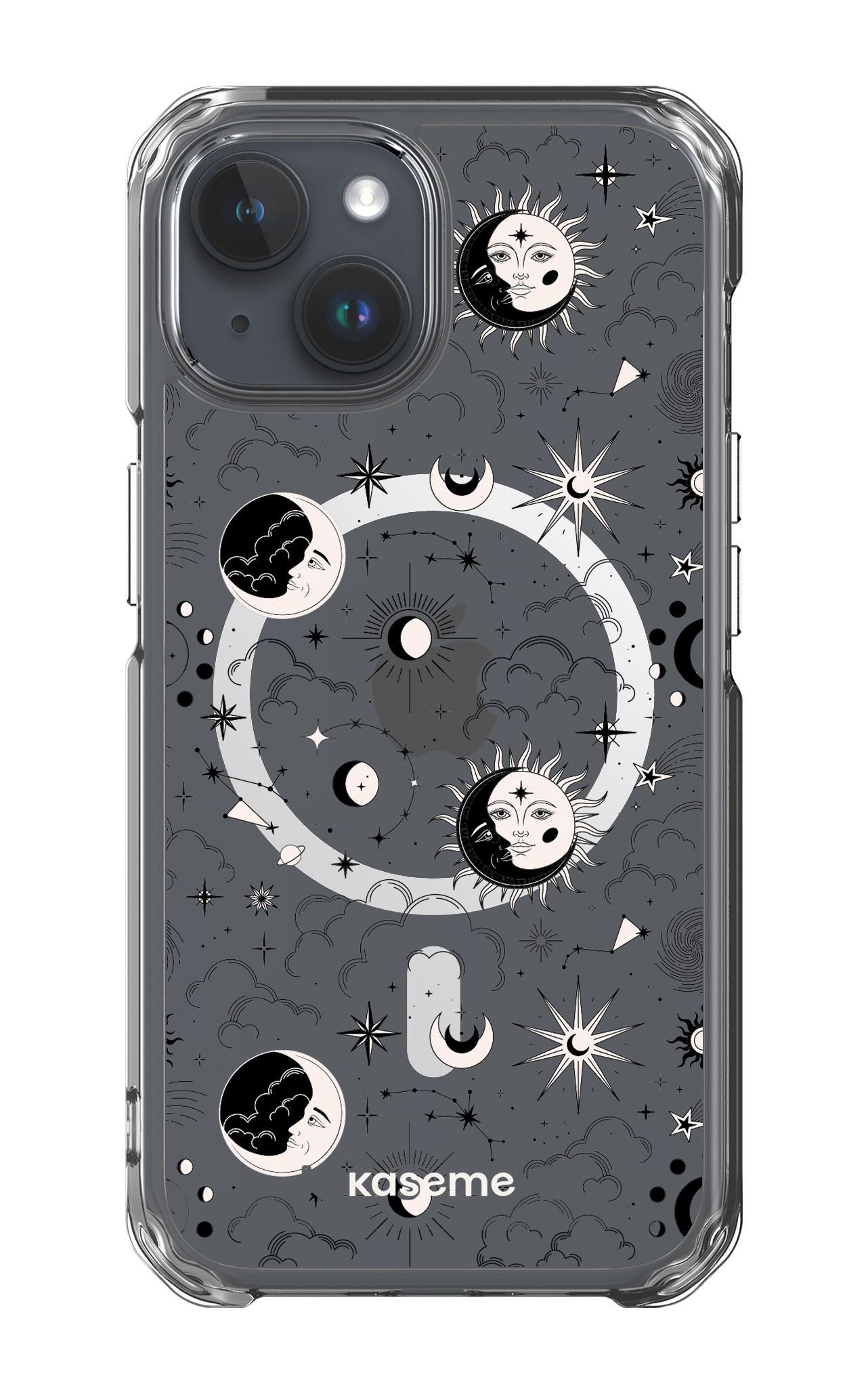 iPhone 15 Clear Case - Magsafe Milky Way Black Clear Case -