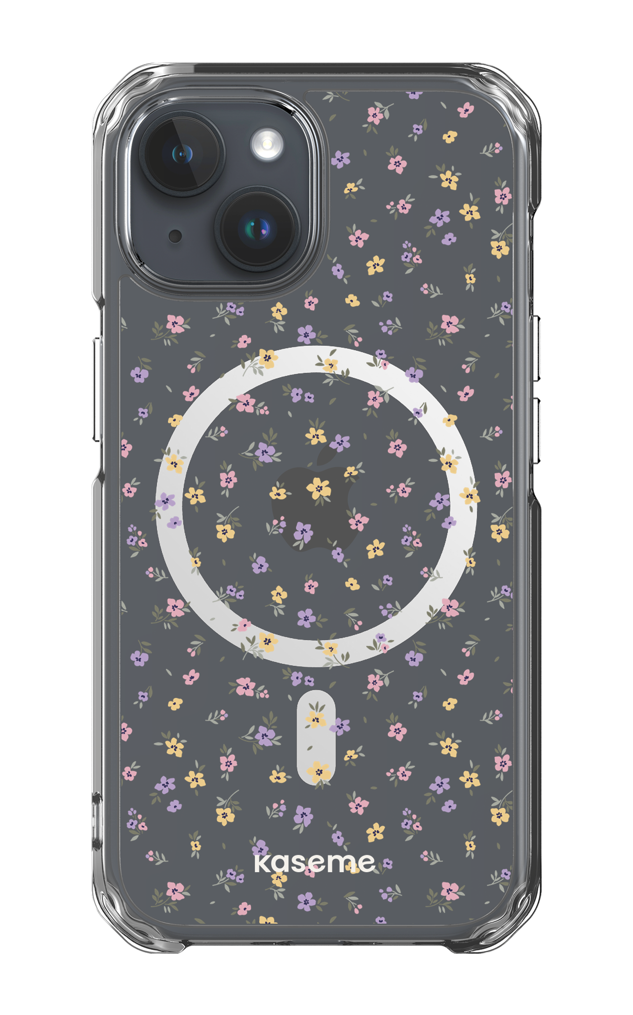 iPhone 15 Clear Case - Magsafe Porcelain Blossom Clear Case -