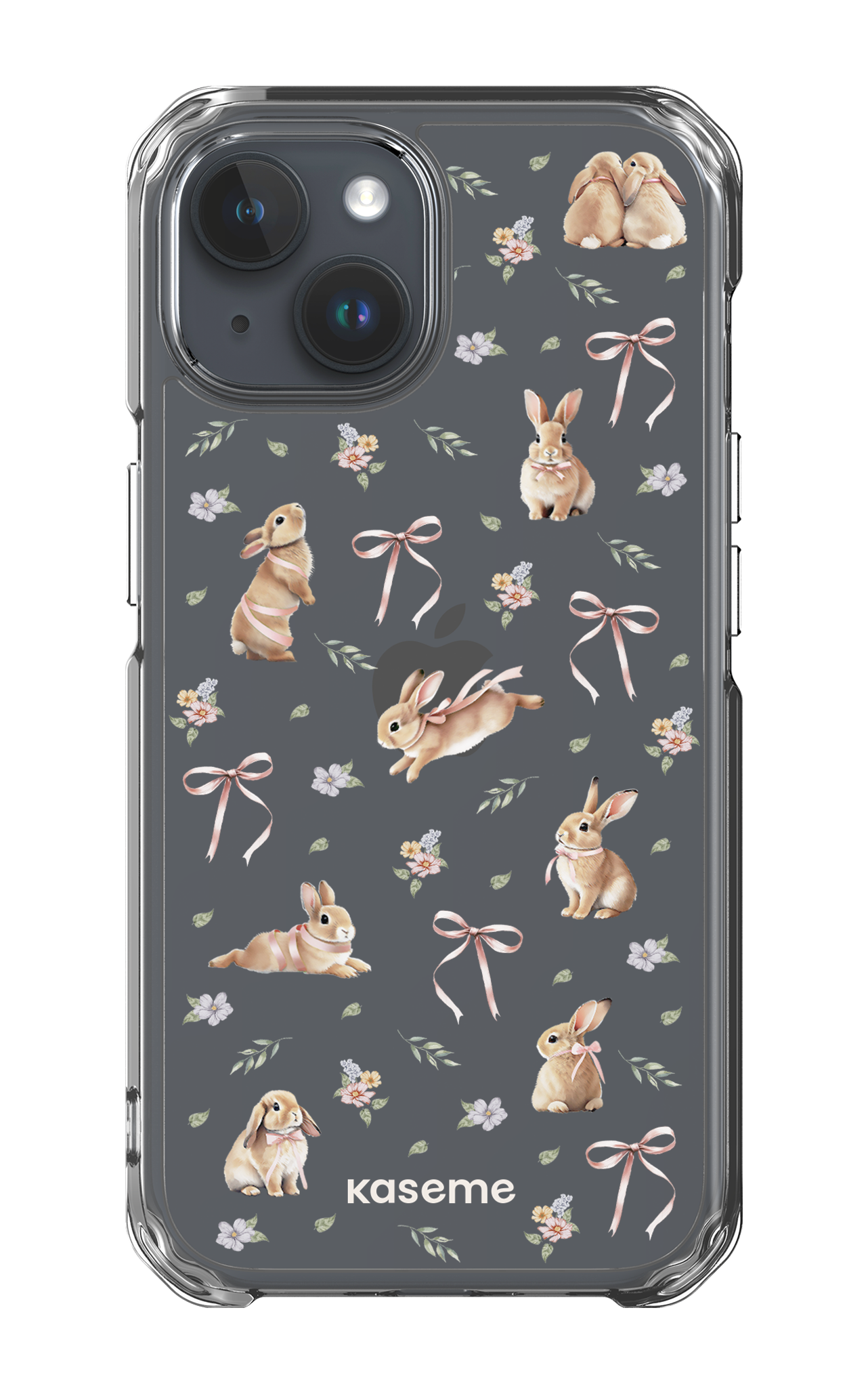 iPhone 15 Clear Case Bunny Bloom Clear Case -