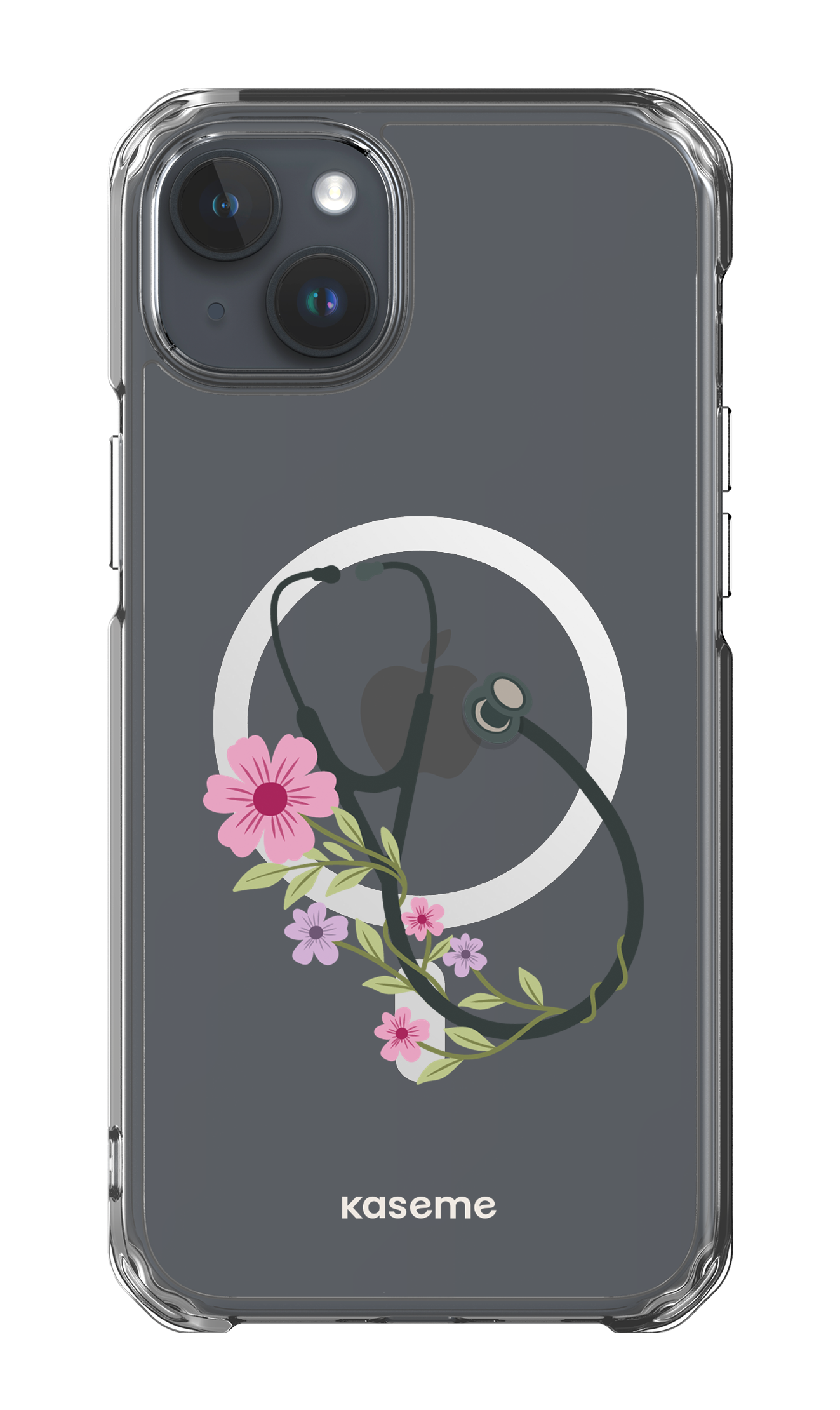 iPhone 15 Plus Clear Case - Magsafe Blossom Beat Clear Case -