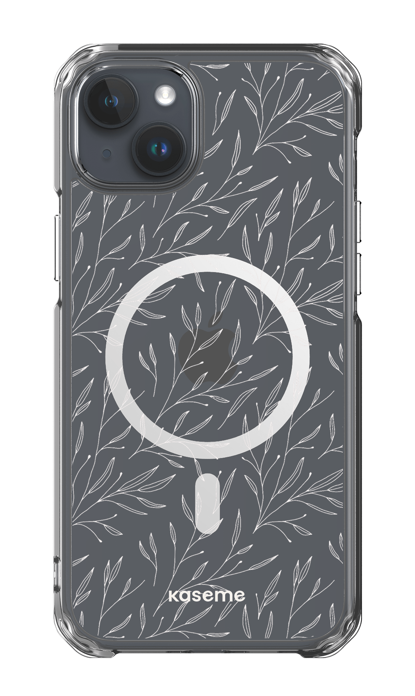 iPhone 15 Plus Clear Case - Magsafe Hibiscus Clear Case -