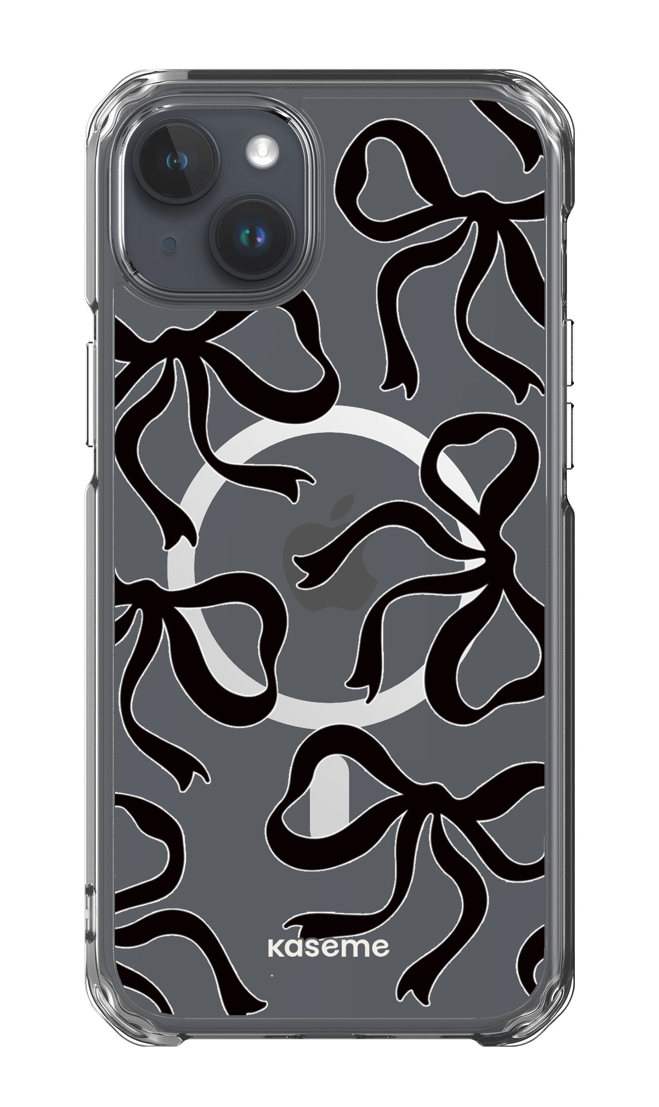 iPhone 15 Plus Clear Case - Magsafe Lace Black Clear Case -