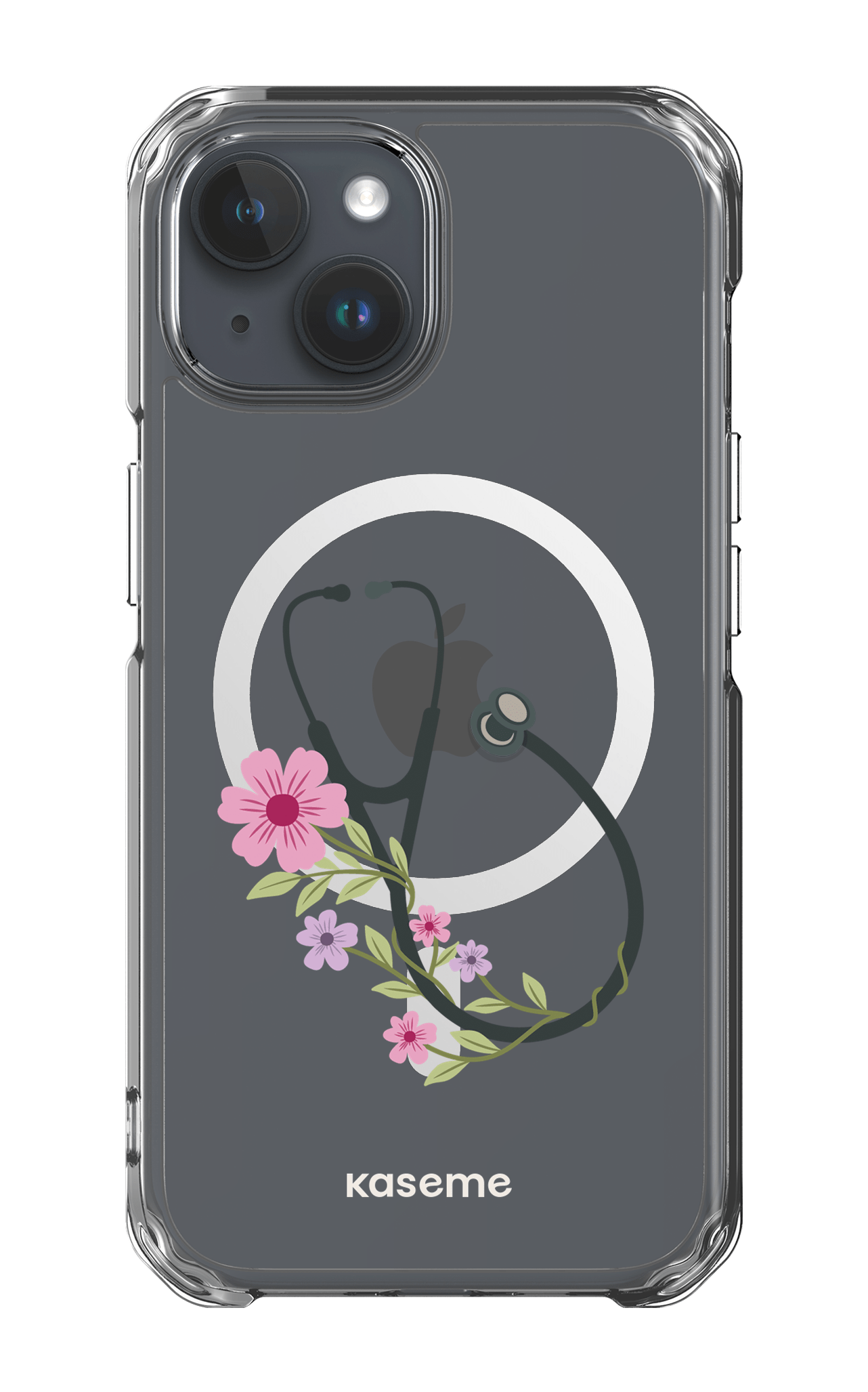 iPhone 15 Pro Clear Case - Magsafe Blossom Beat Clear Case -