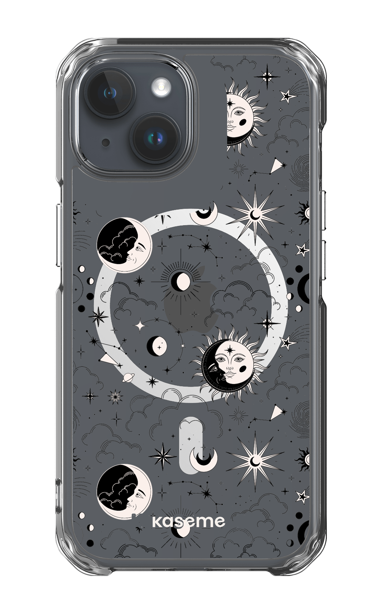 iPhone 15 Pro Clear Case - Magsafe Milky Way Black Clear Case -