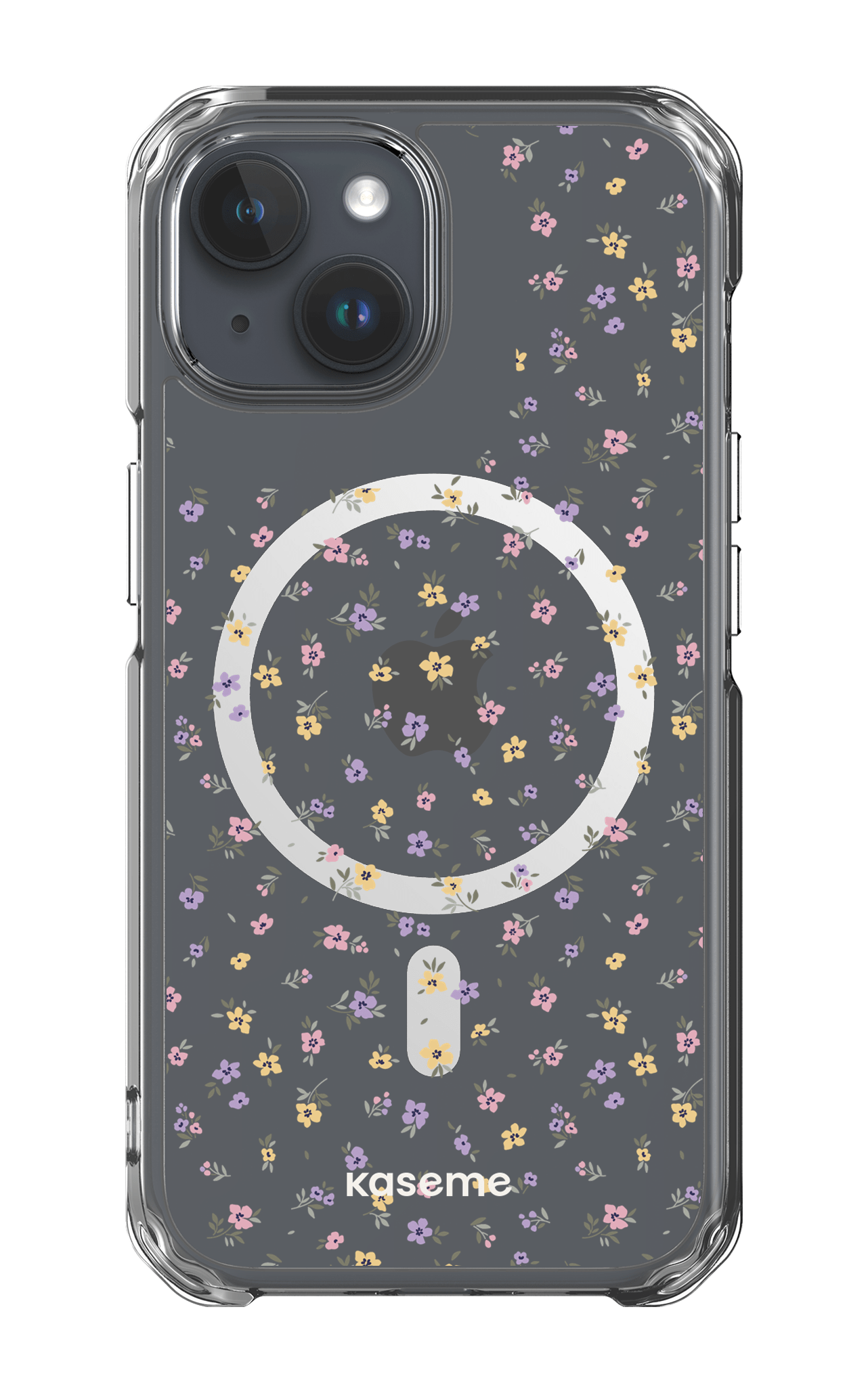 iPhone 15 Pro Clear Case - Magsafe Porcelain Blossom Clear Case -