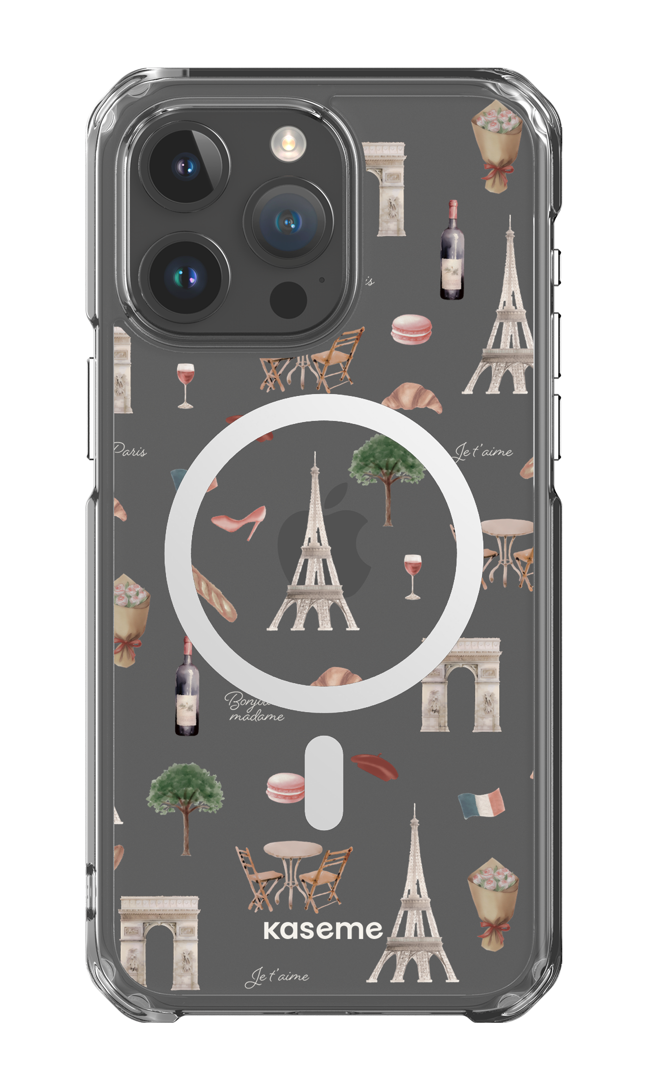 iPhone 15 Pro Max Clear Case - Magsafe Je t'aime Paris Clear Case -