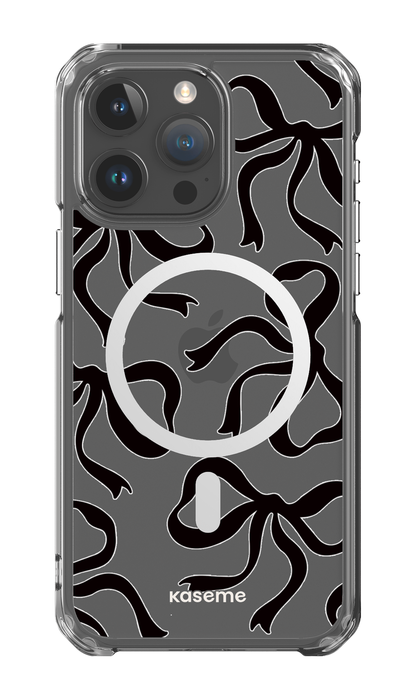 iPhone 15 Pro Max Clear Case - Magsafe Lace Black Clear Case -