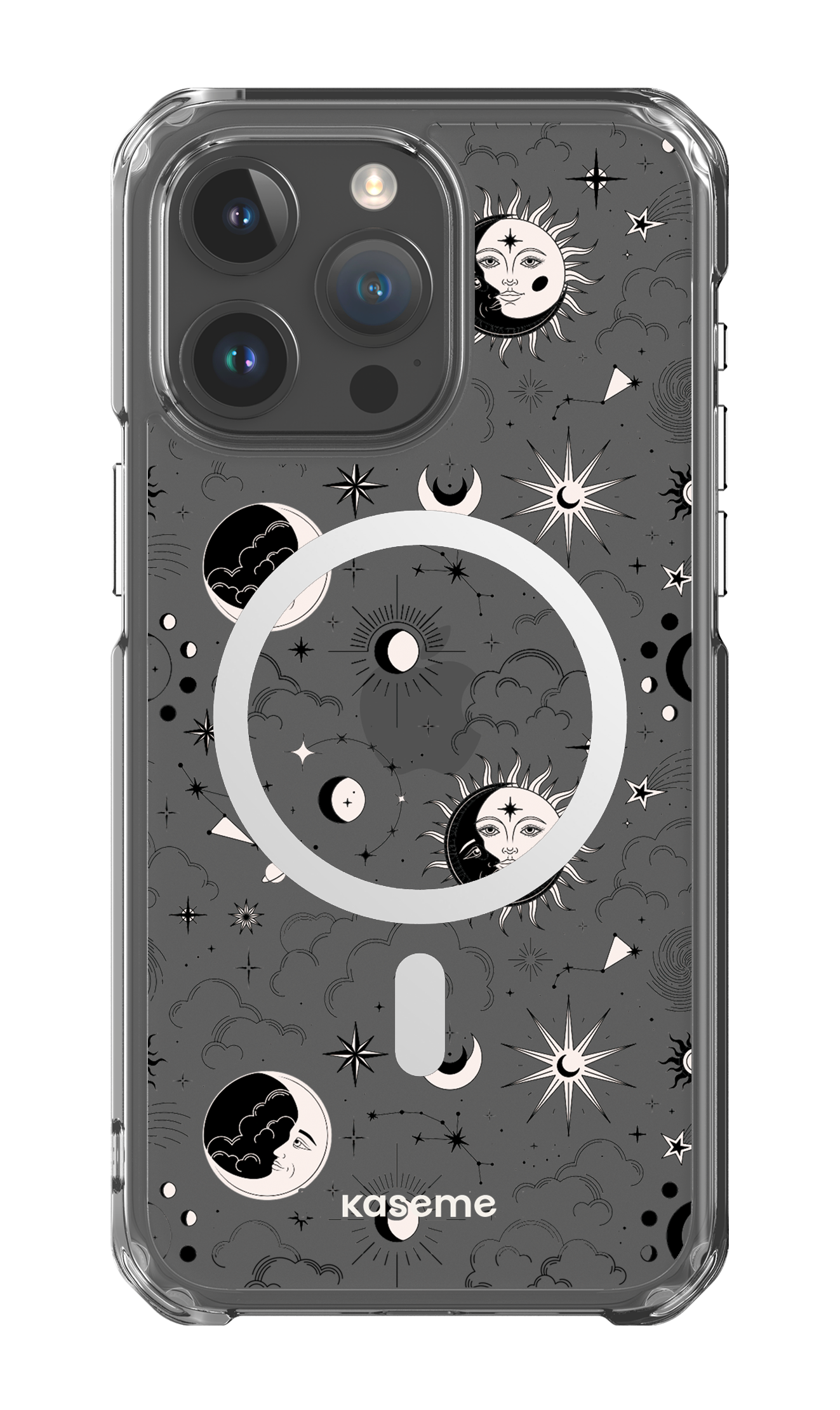 iPhone 15 Pro Max Clear Case - Magsafe Milky Way Black Clear Case -
