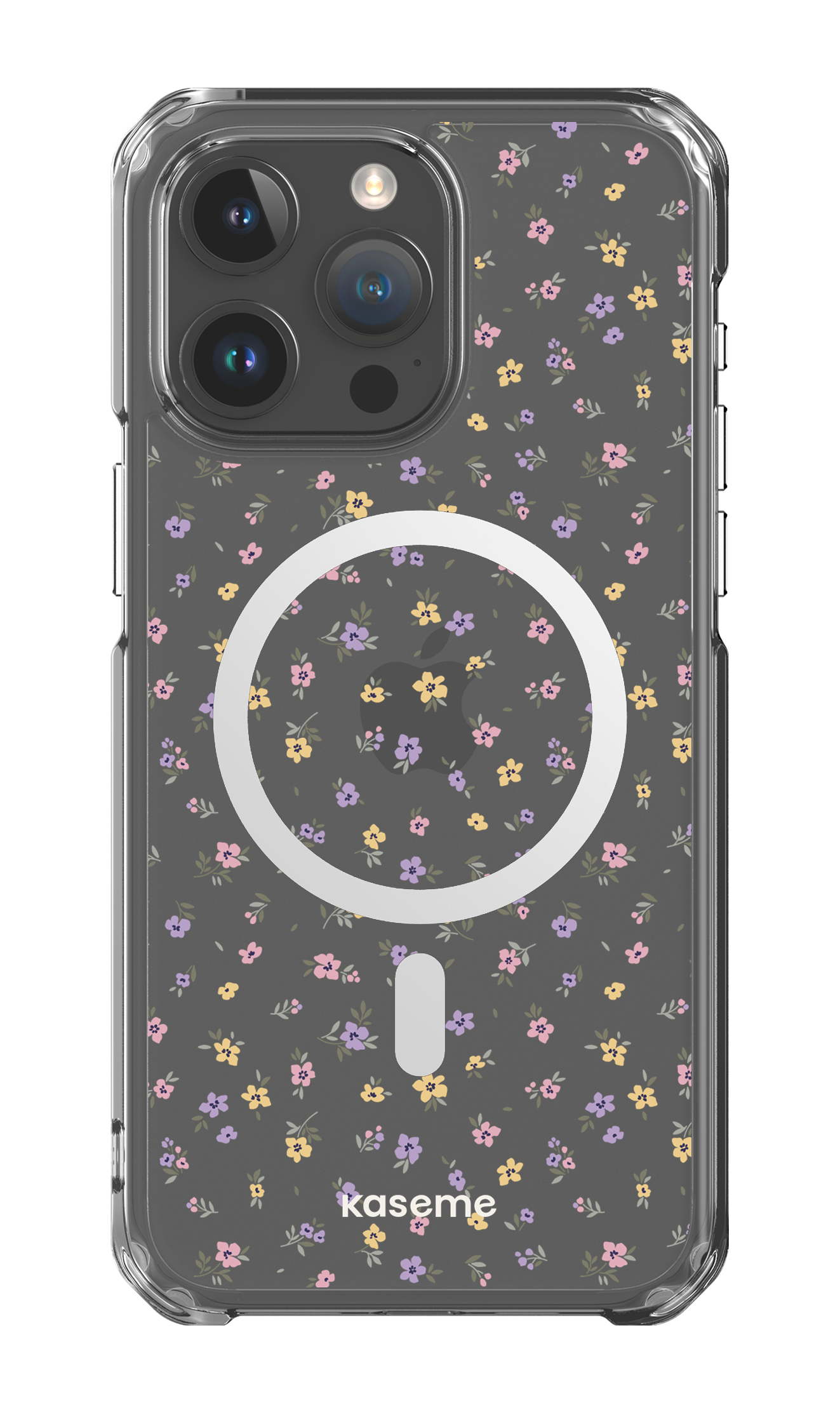 iPhone 15 Pro Max Clear Case - Magsafe Porcelain Blossom Clear Case -