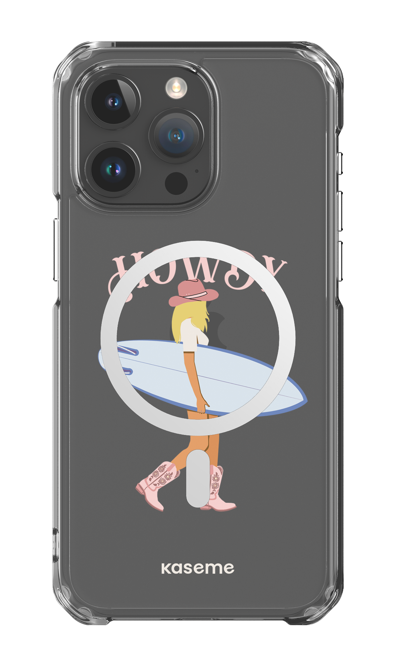 iPhone 15 Pro Max Clear Case - Magsafe Westsea Pink Clear Case -