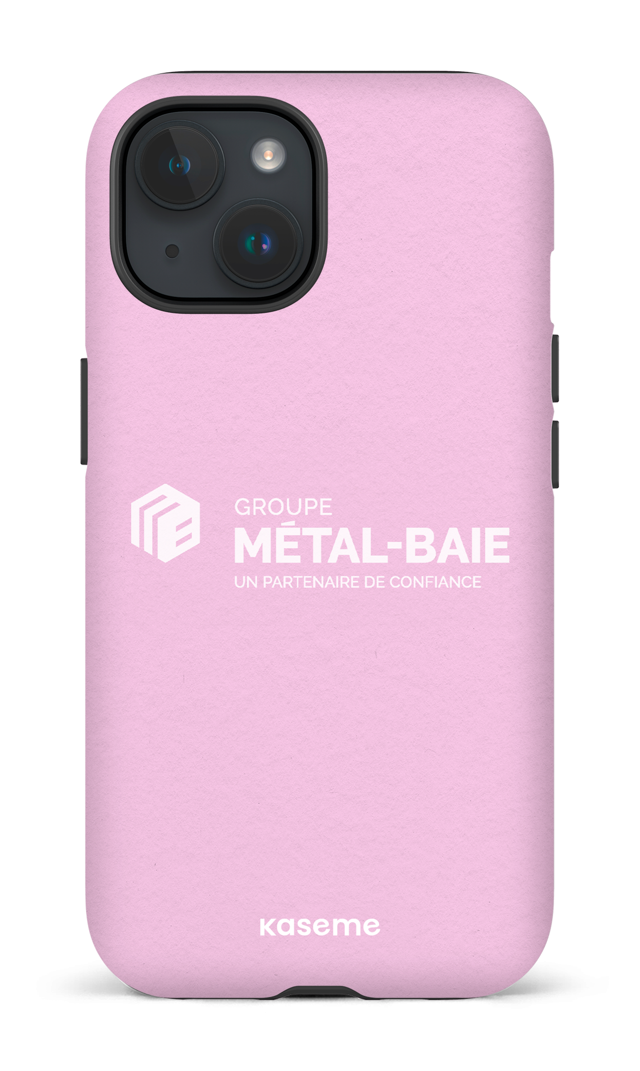 iPhone 15 Tough (Matte) Métal-Baie Rose -