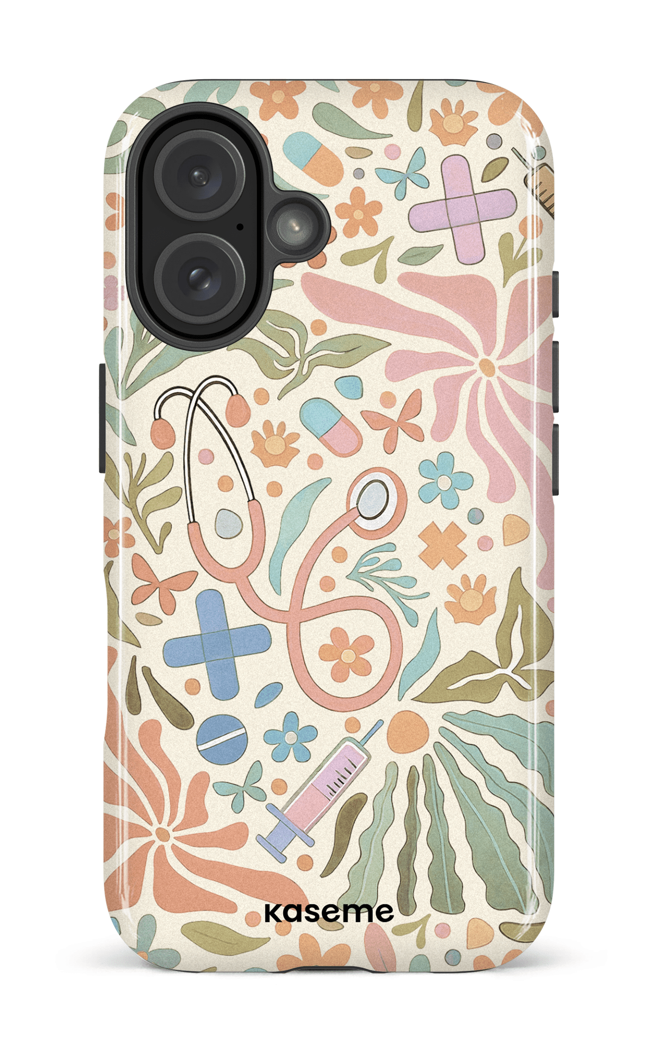 iPhone 16 Impact Case VitaBloom Beige -