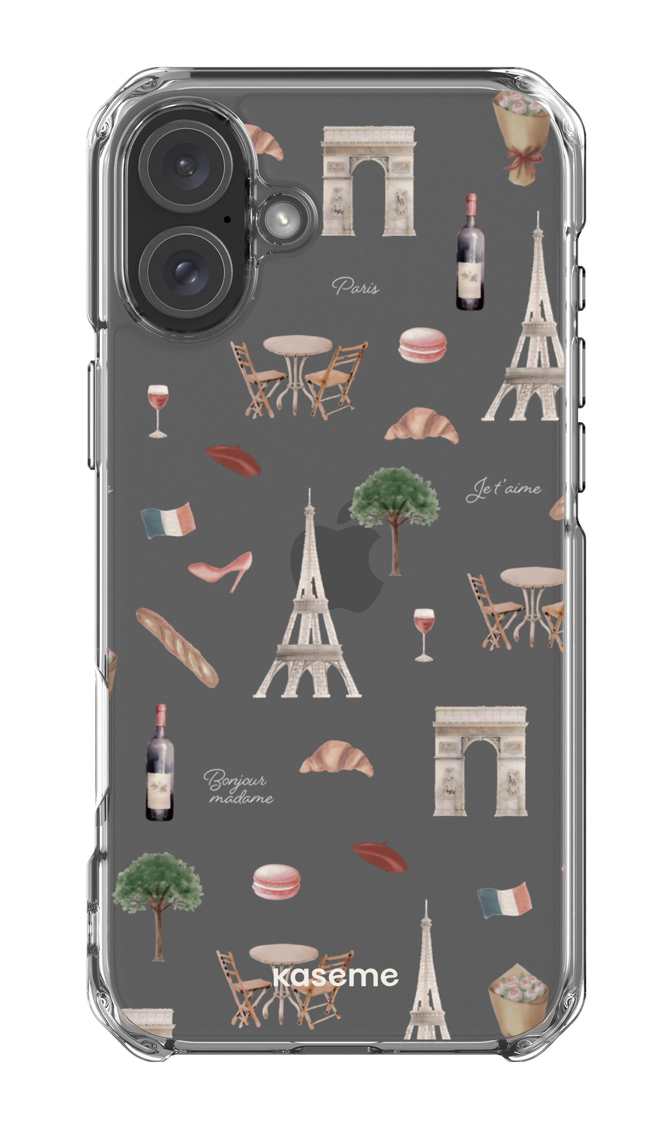 iPhone 16 Plus Clear Case Je t'aime Paris Clear Case -