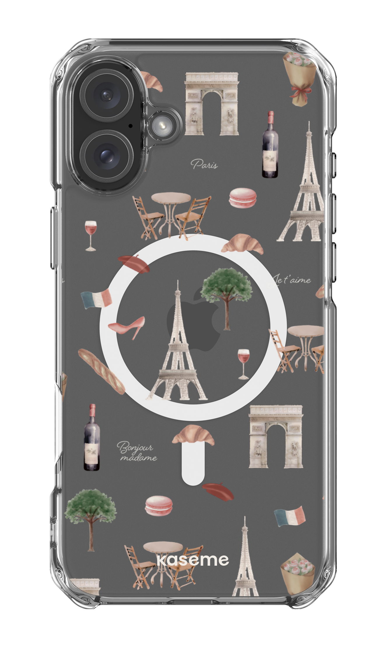 iPhone 16 Plus Clear Case Magsafe Je t'aime Paris Clear Case -
