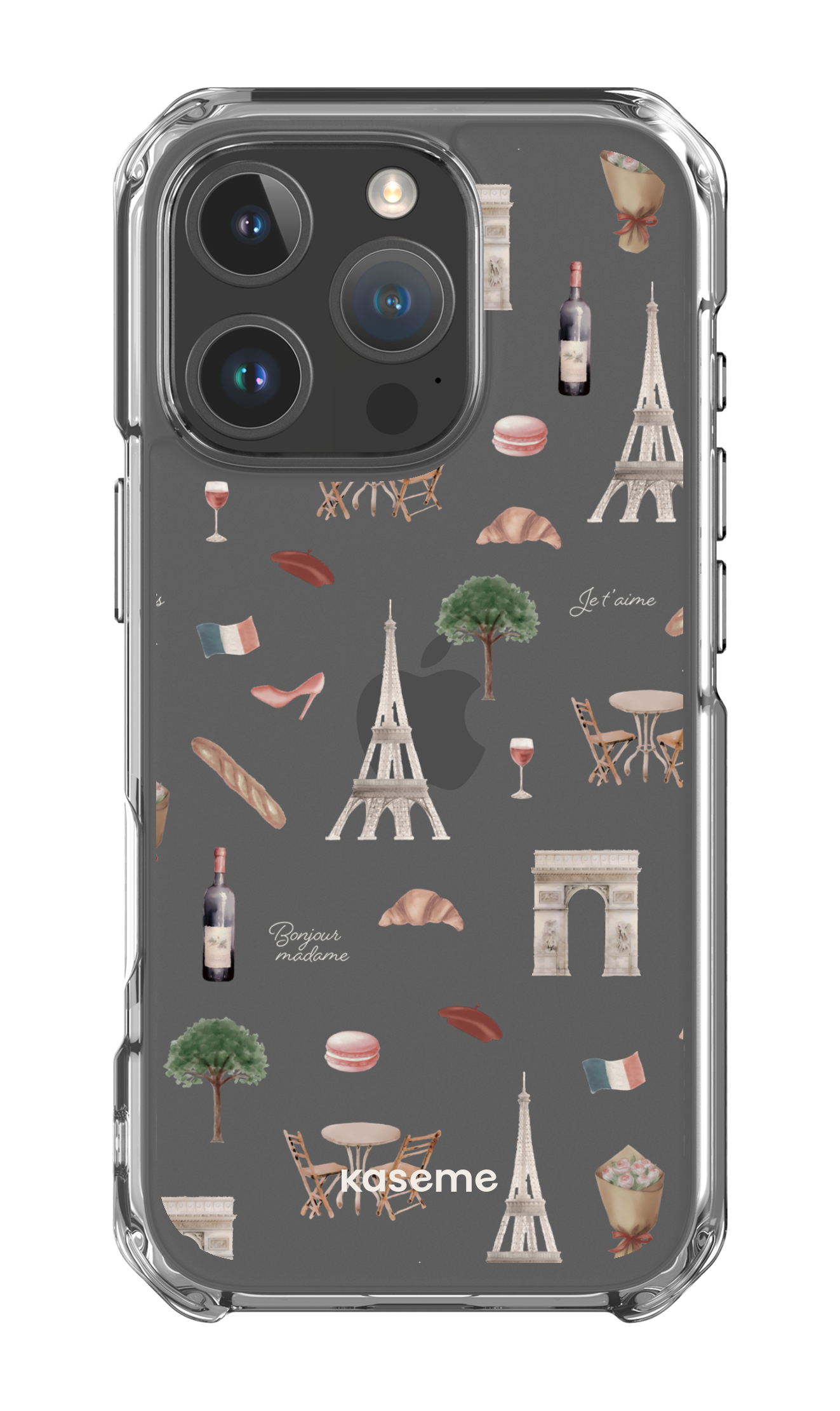 iPhone 16 Pro Clear Case Je t'aime Paris Clear Case -