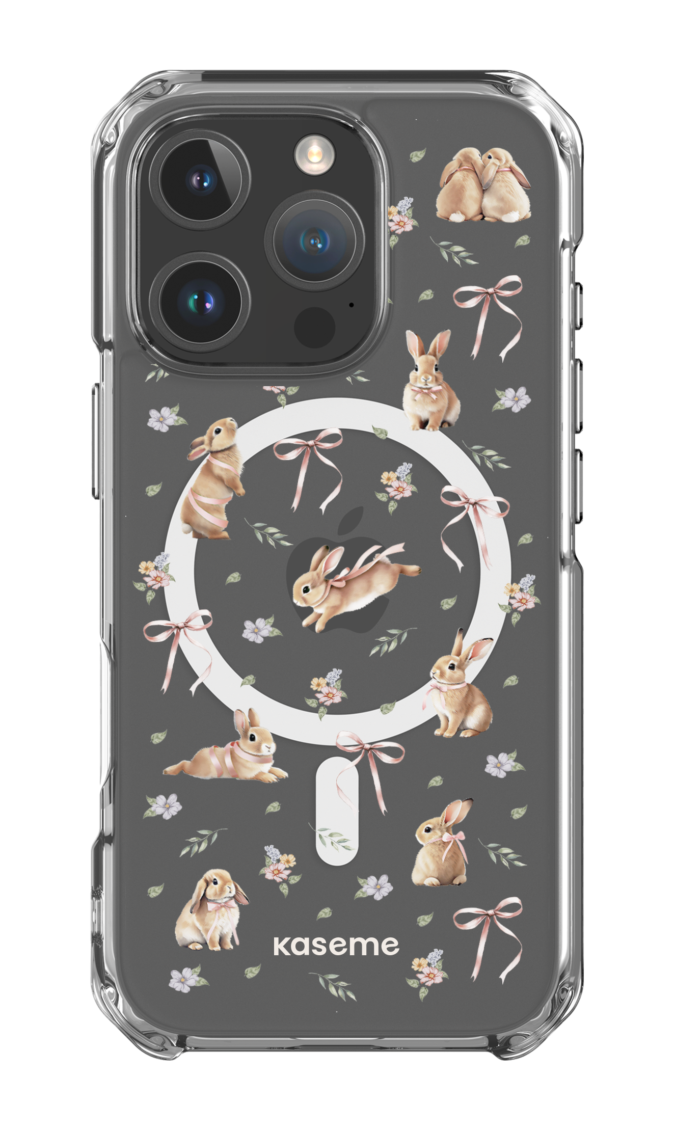 iPhone 16 Pro Clear Case Magsafe Bunny Bloom Clear Case -