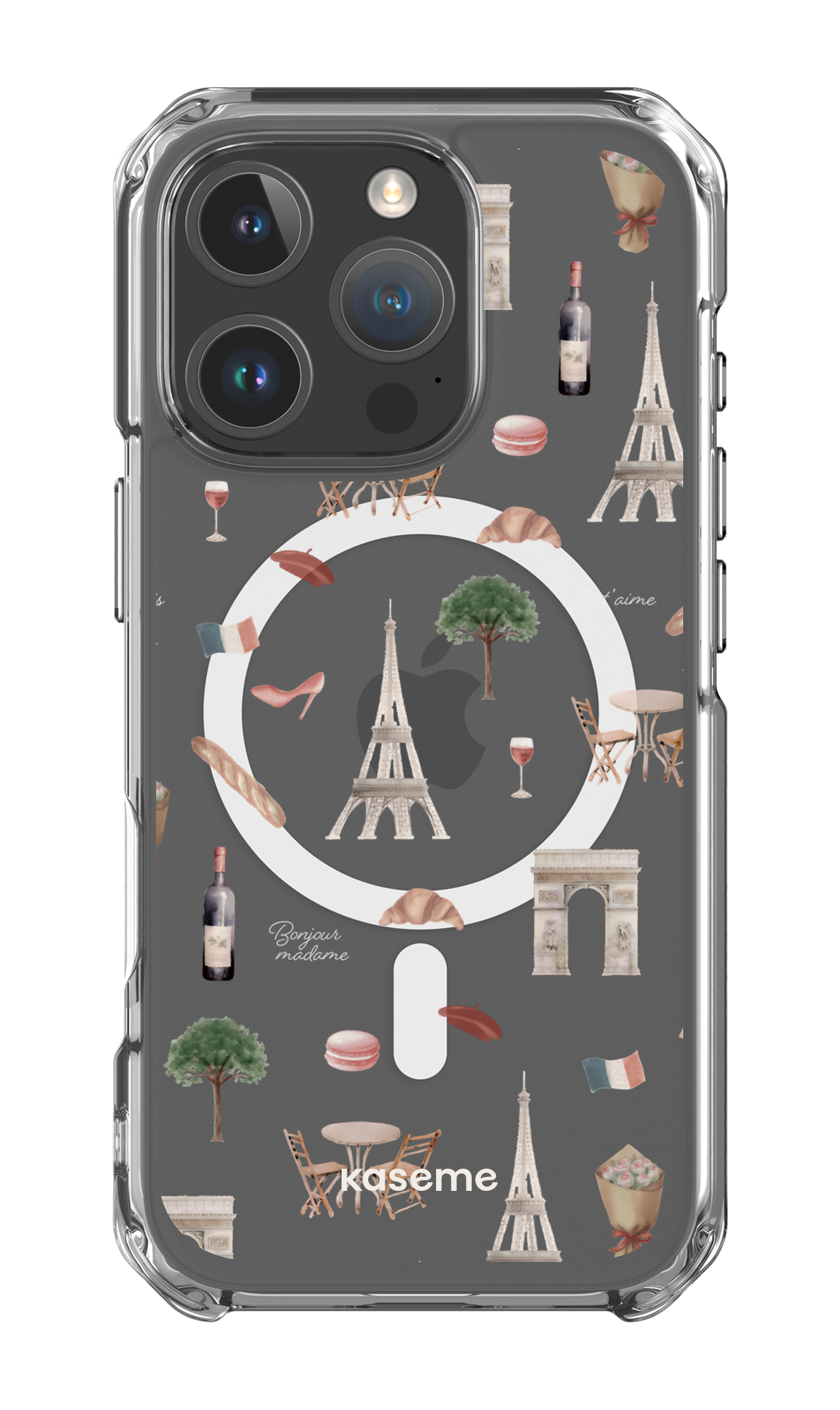 iPhone 16 Pro Clear Case Magsafe Je t'aime Paris Clear Case -