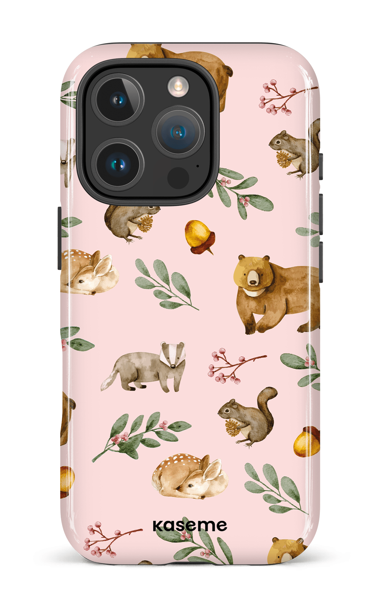 iPhone 16 Pro Impact Case Furry Forest Pink -
