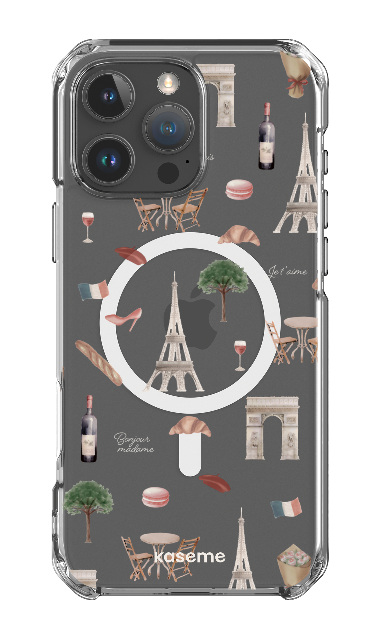 iPhone 16 Pro Max Clear Case Magsafe Je t'aime Paris Clear Case -