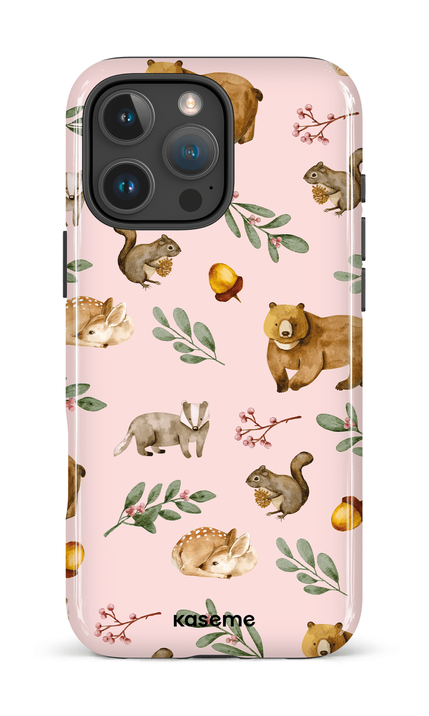 iPhone 16 Pro Max Impact Case Furry Forest Pink -