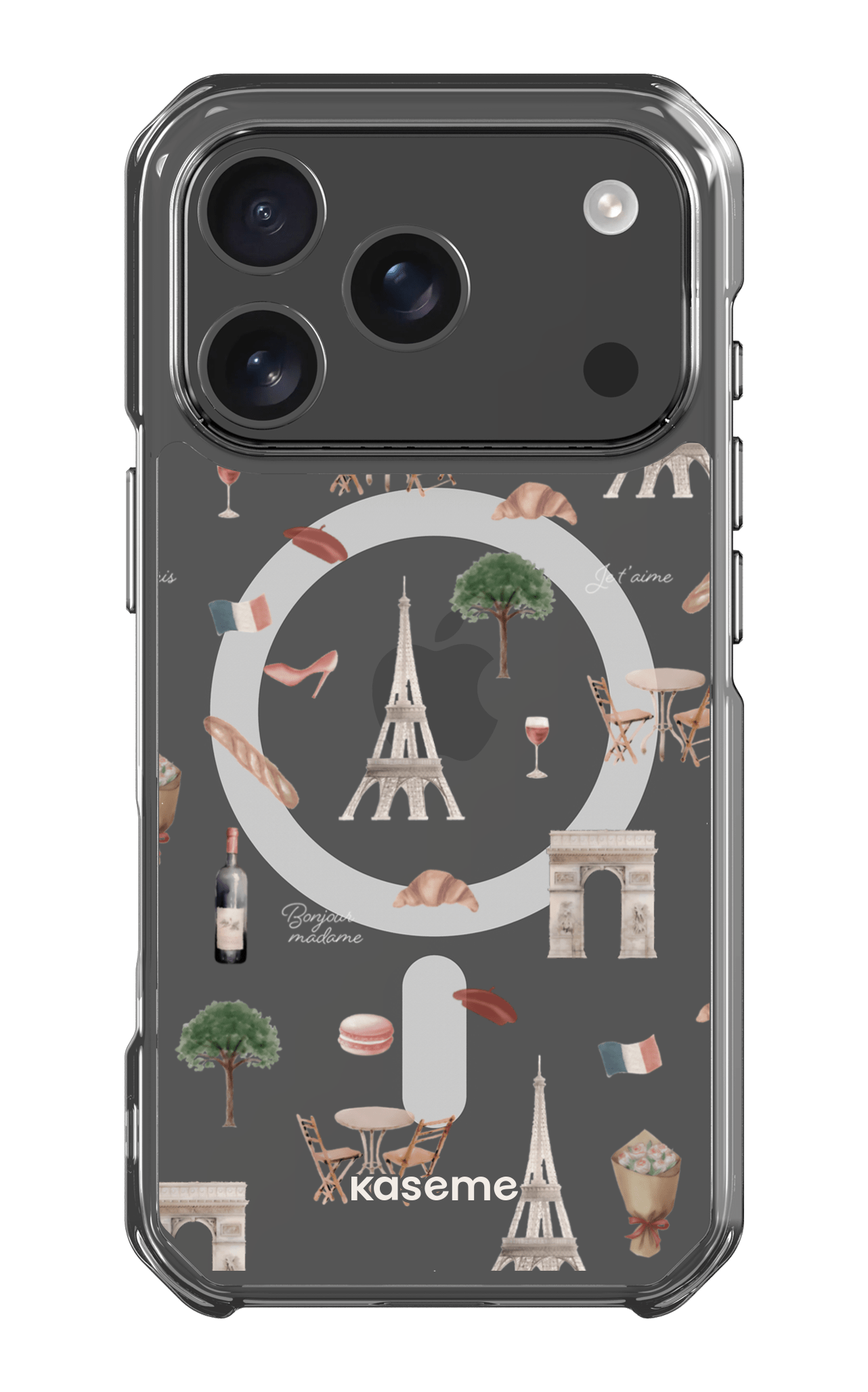 iPhone 17 Pro Clear Case Magsafe Je t'aime Paris Clear Case -