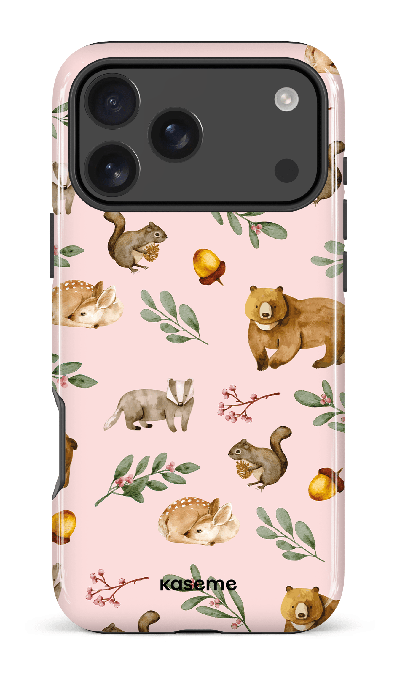 iPhone 17 Pro Max Impact Case Furry Forest Pink -