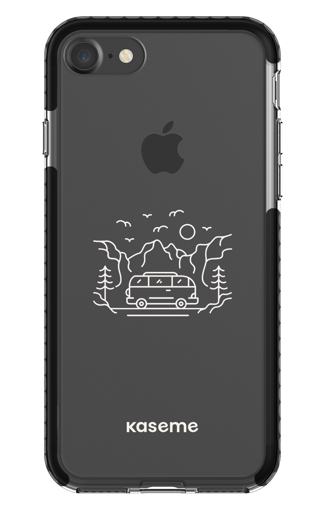 iPhone 7 Clear Case - Black Camp Life Clear Case -