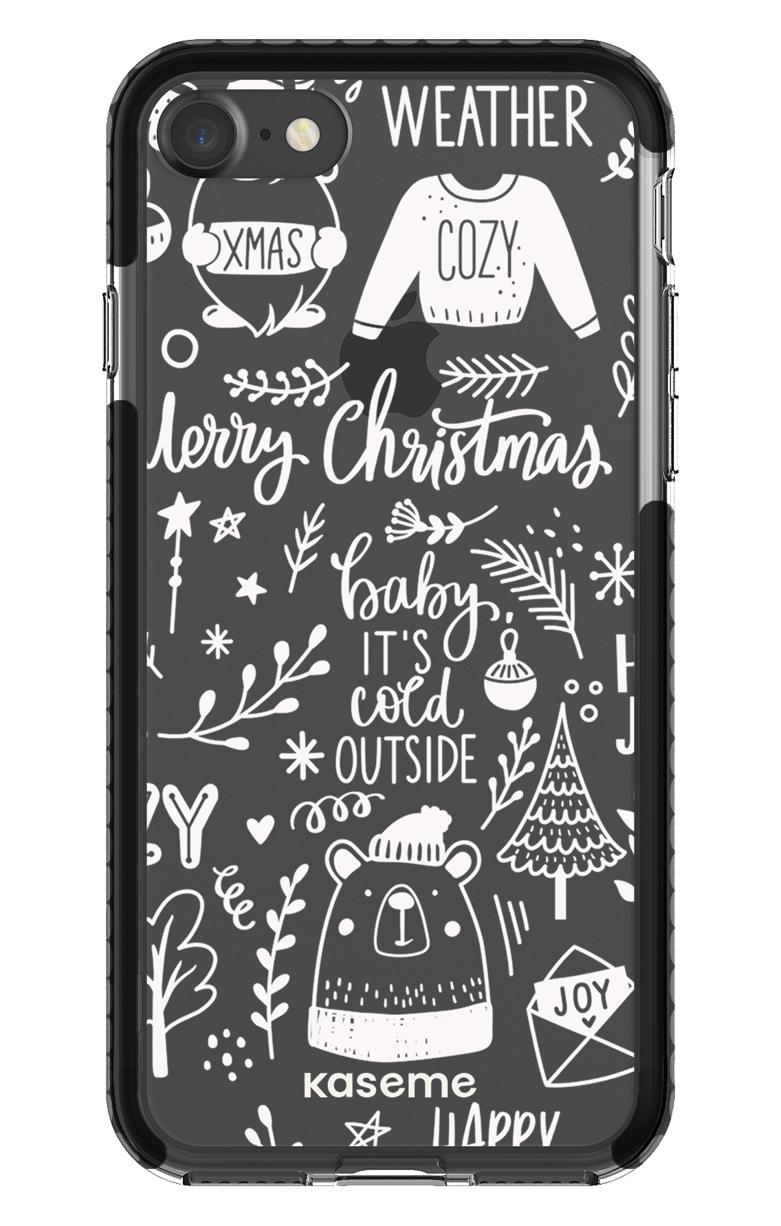 iPhone 7 Clear Case - Black Cold Nights Clear Case -