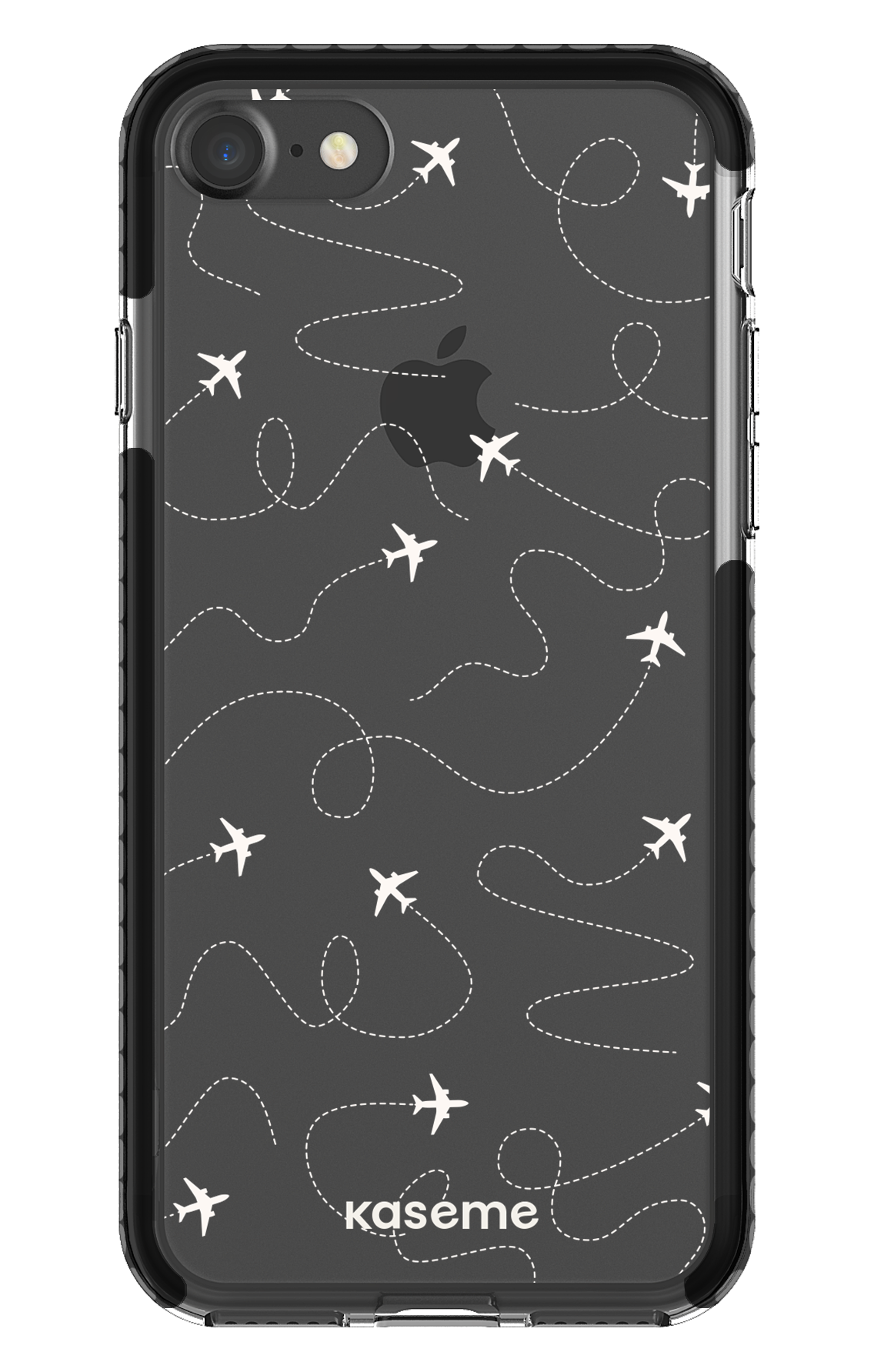 iPhone 7 Clear Case - Black Globetrotter Clear Case -