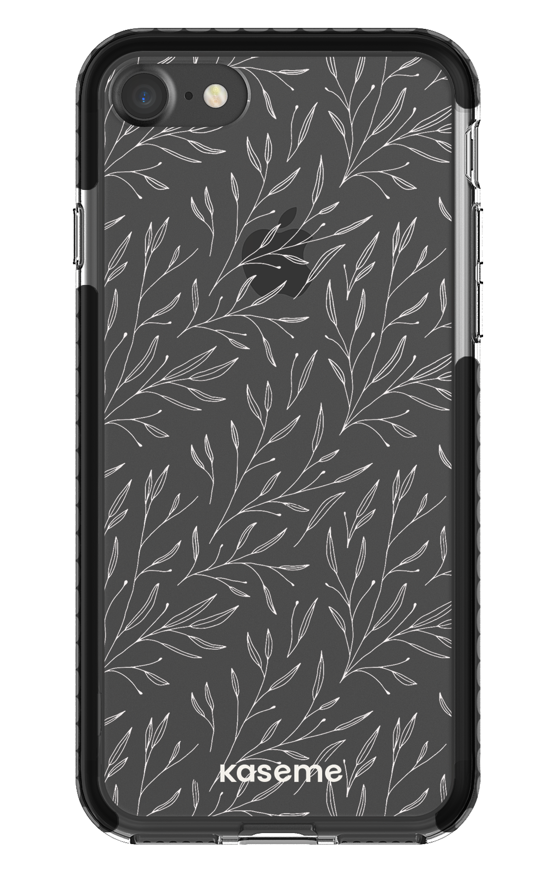 iPhone 7 Clear Case - Black Hibiscus Clear Case -