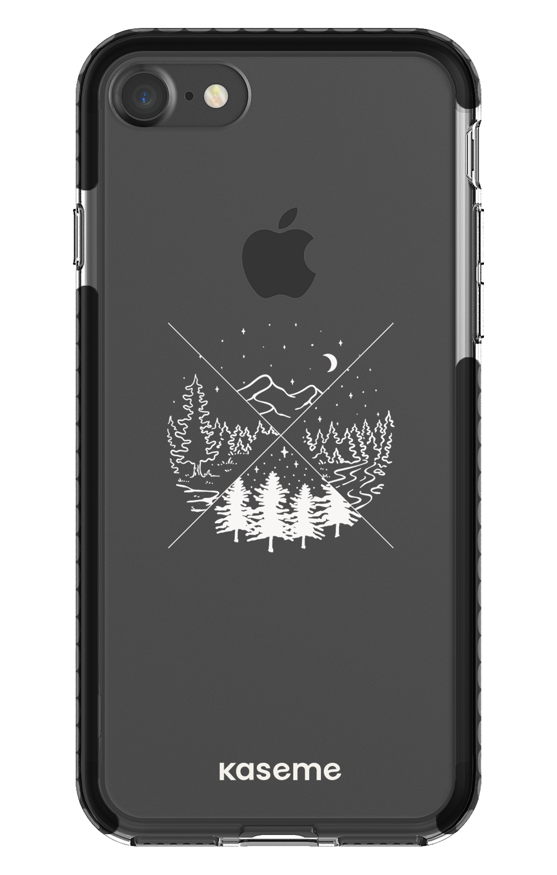 iPhone 7 Clear Case - Black Hike Clear Case -