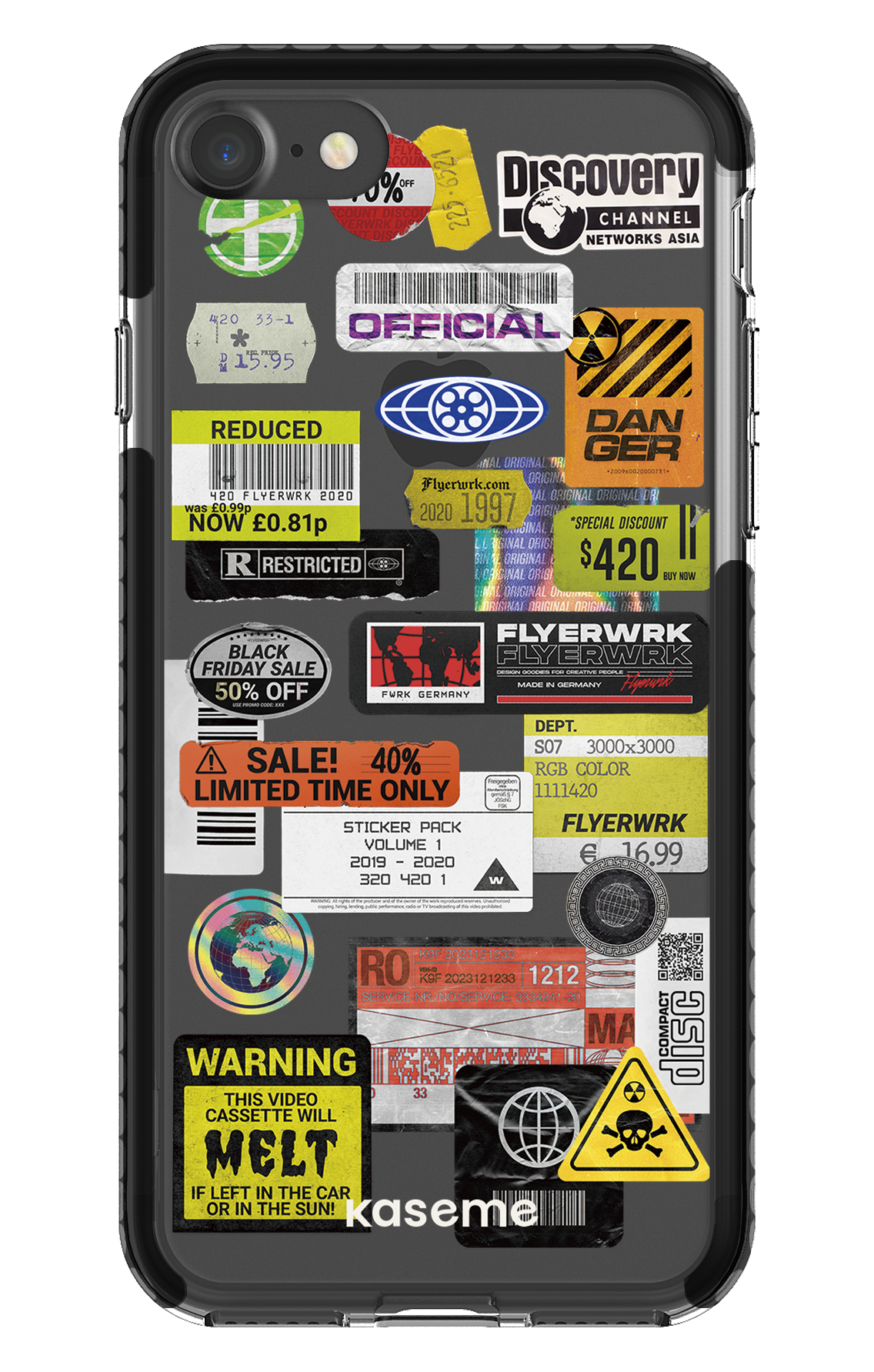 iPhone 7 Clear Case - Black Melt Clear Case -