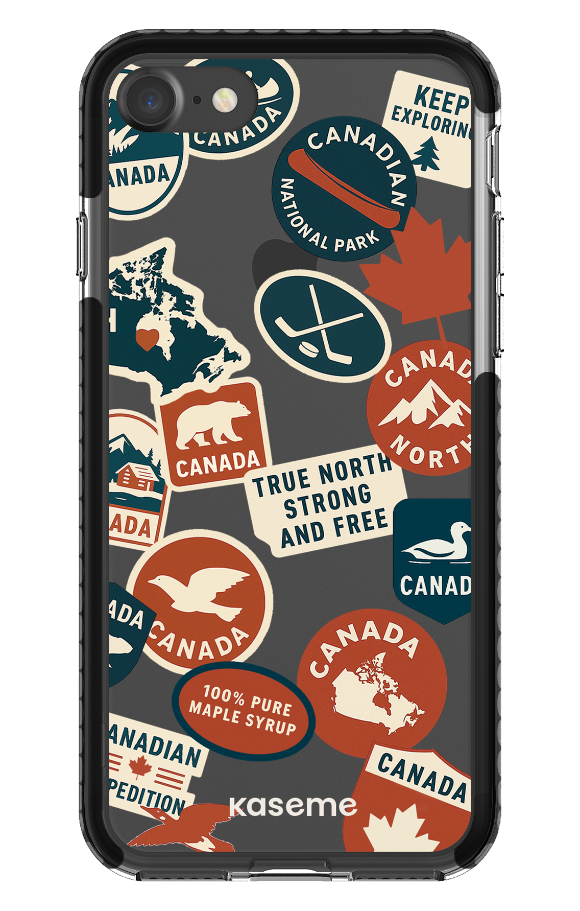 iPhone 7 Clear Case - Black Oh Maple -