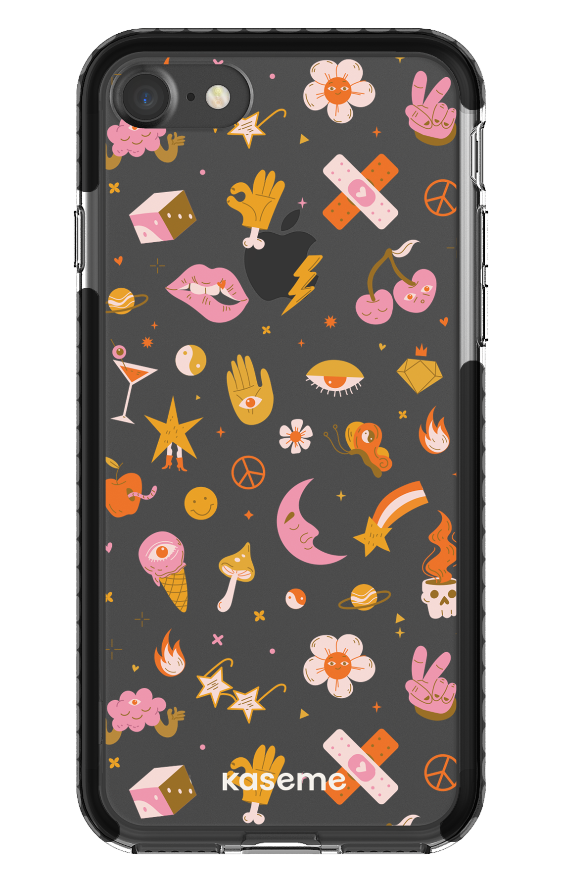 iPhone 7 Clear Case - Black Psycho Clear Case -