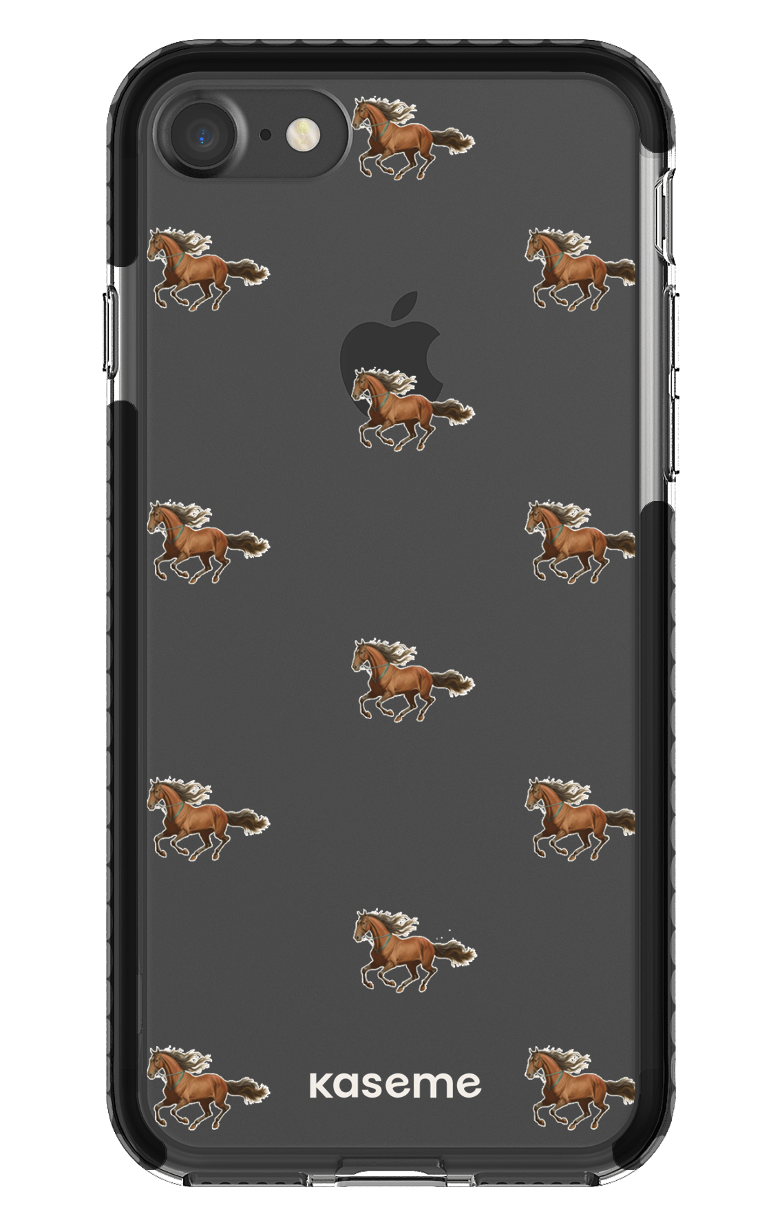 iPhone 7 Clear Case - Black Saddle Clear Case -