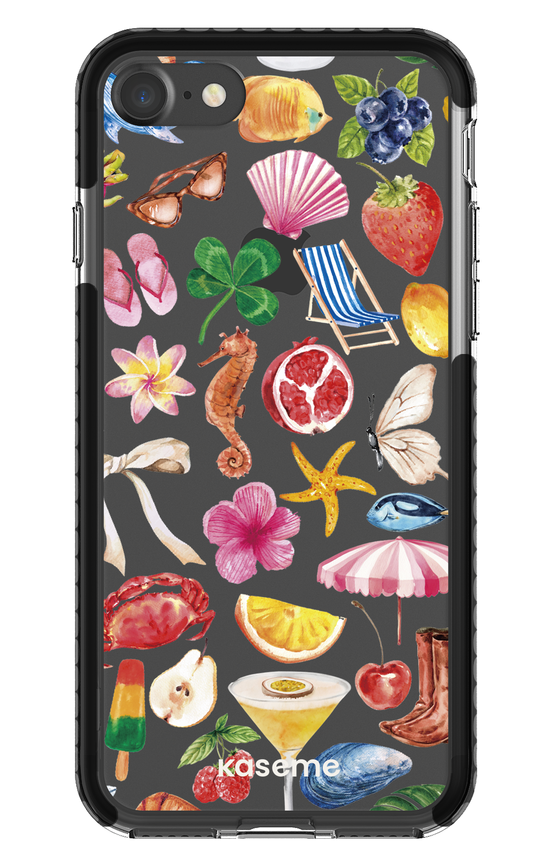 iPhone 7 Clear Case - Black St-Tropez Clear Case -