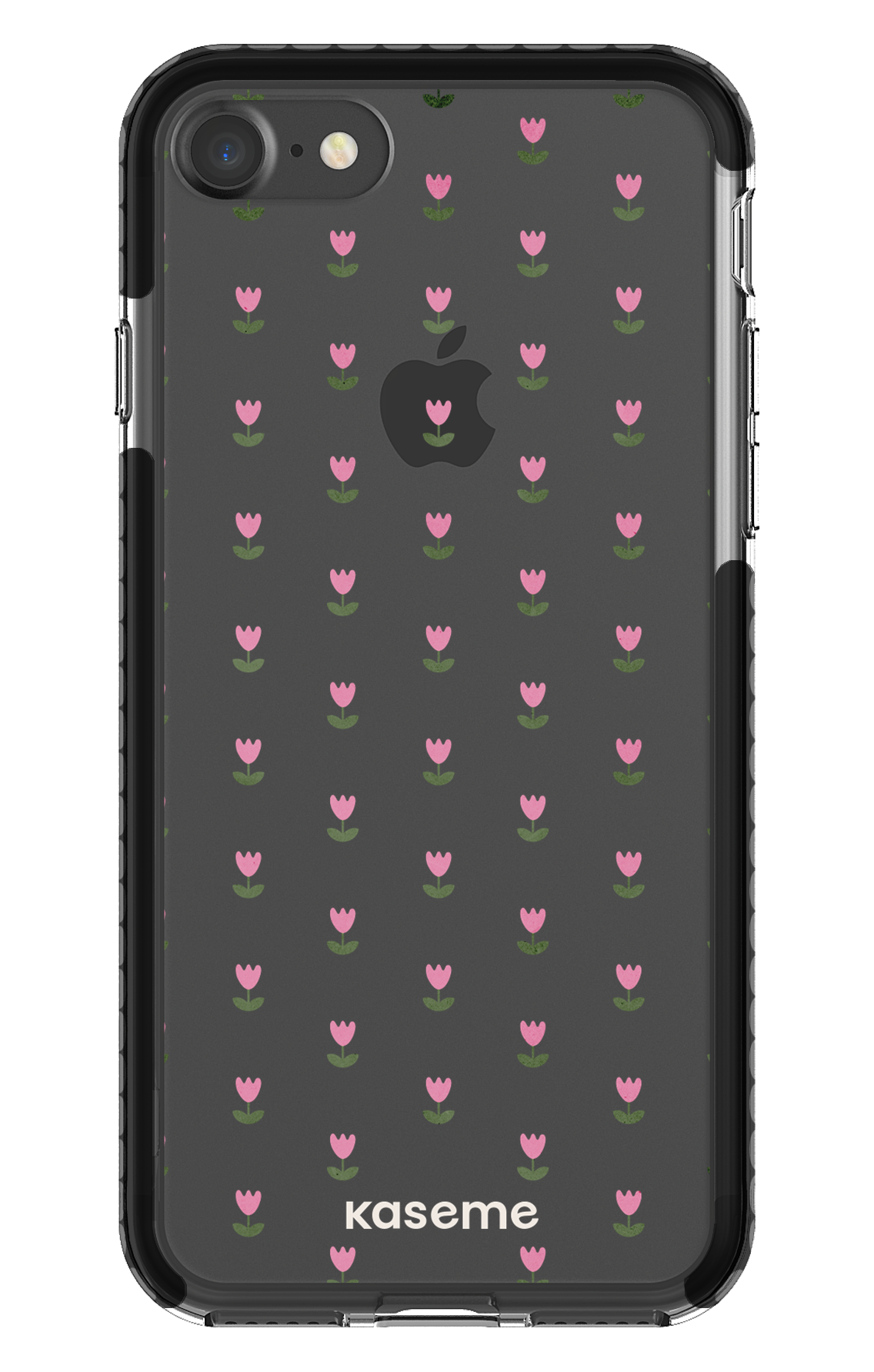 iPhone 7 Clear Case - Black Triumph Pink Clear Case -