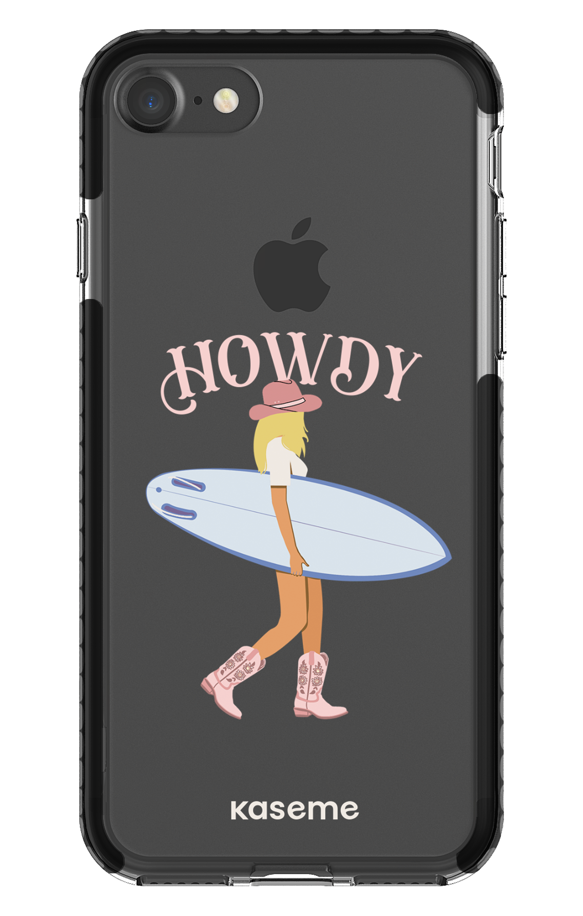 iPhone 7 Clear Case - Black Westsea Pink Clear Case -