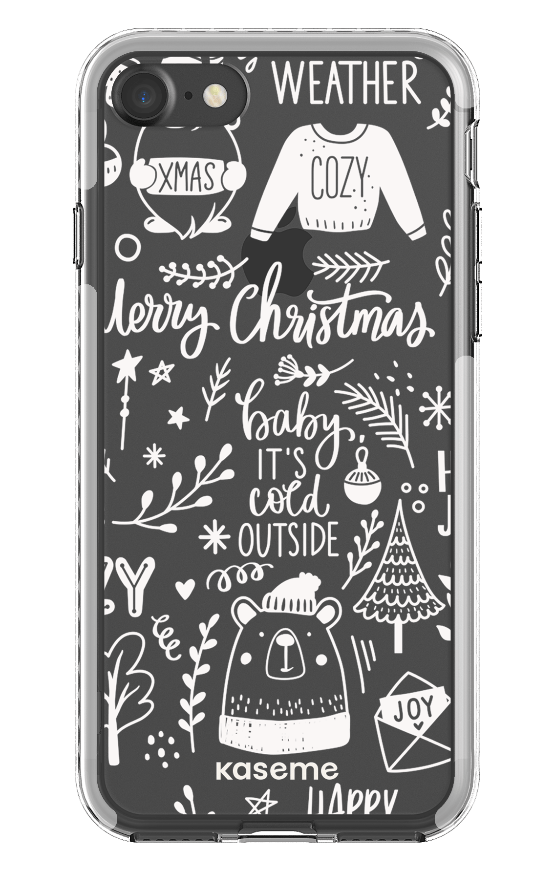 iPhone 7 Clear case - White Cold Nights Clear Case -