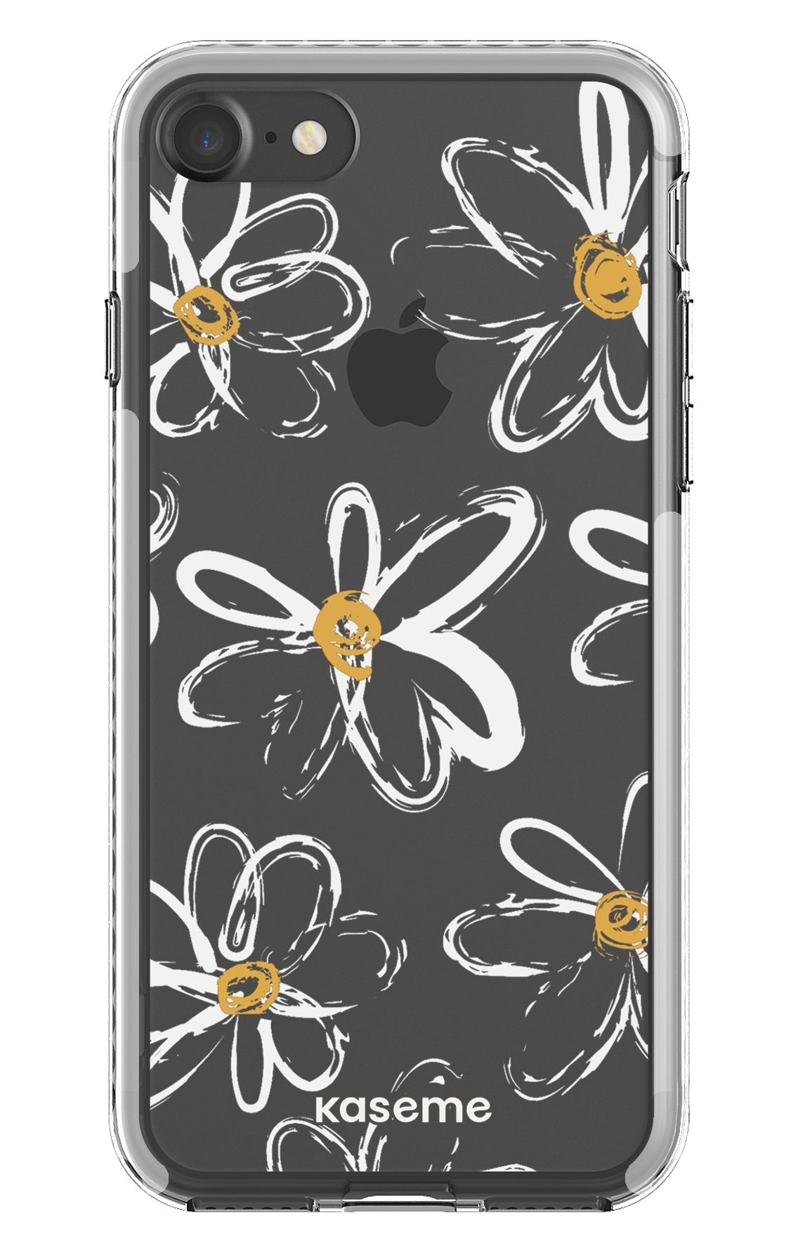 iPhone 7 Clear case - White Give me flowers Clear Case -