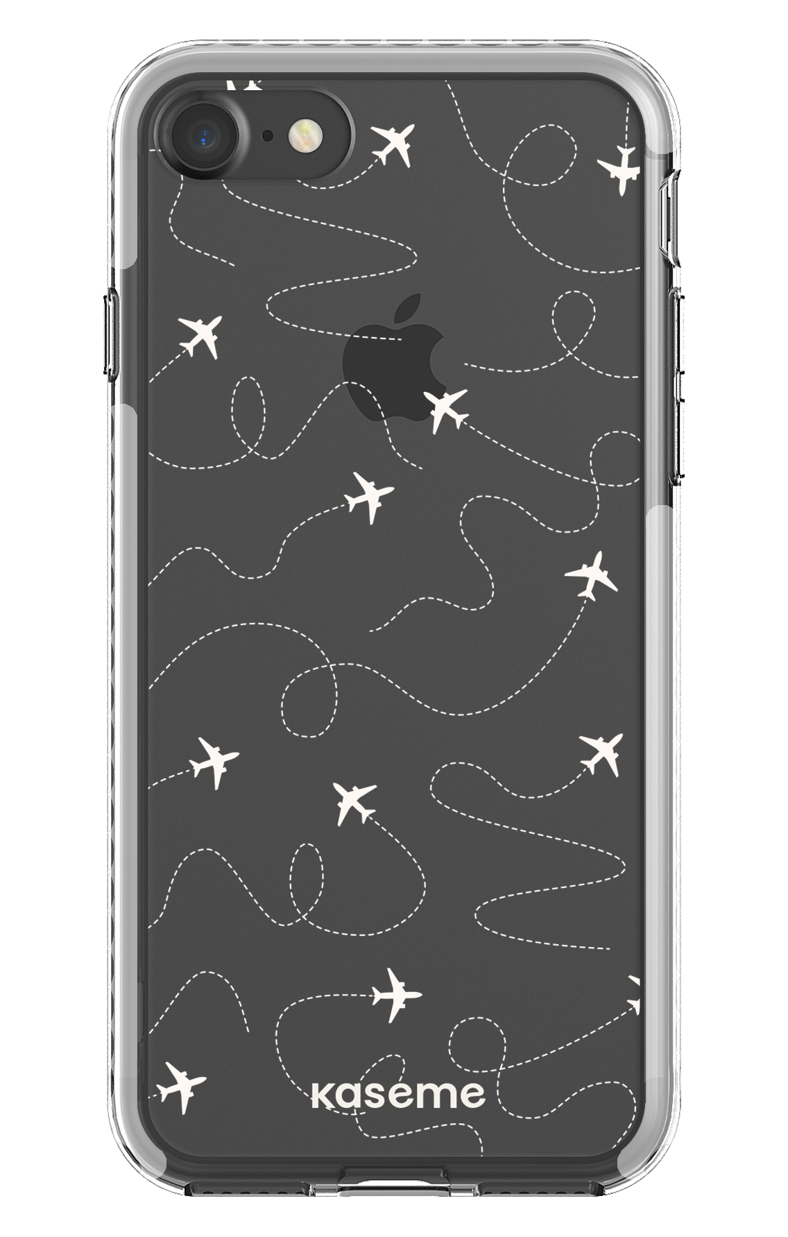 iPhone 7 Clear case - White Globetrotter Clear Case -