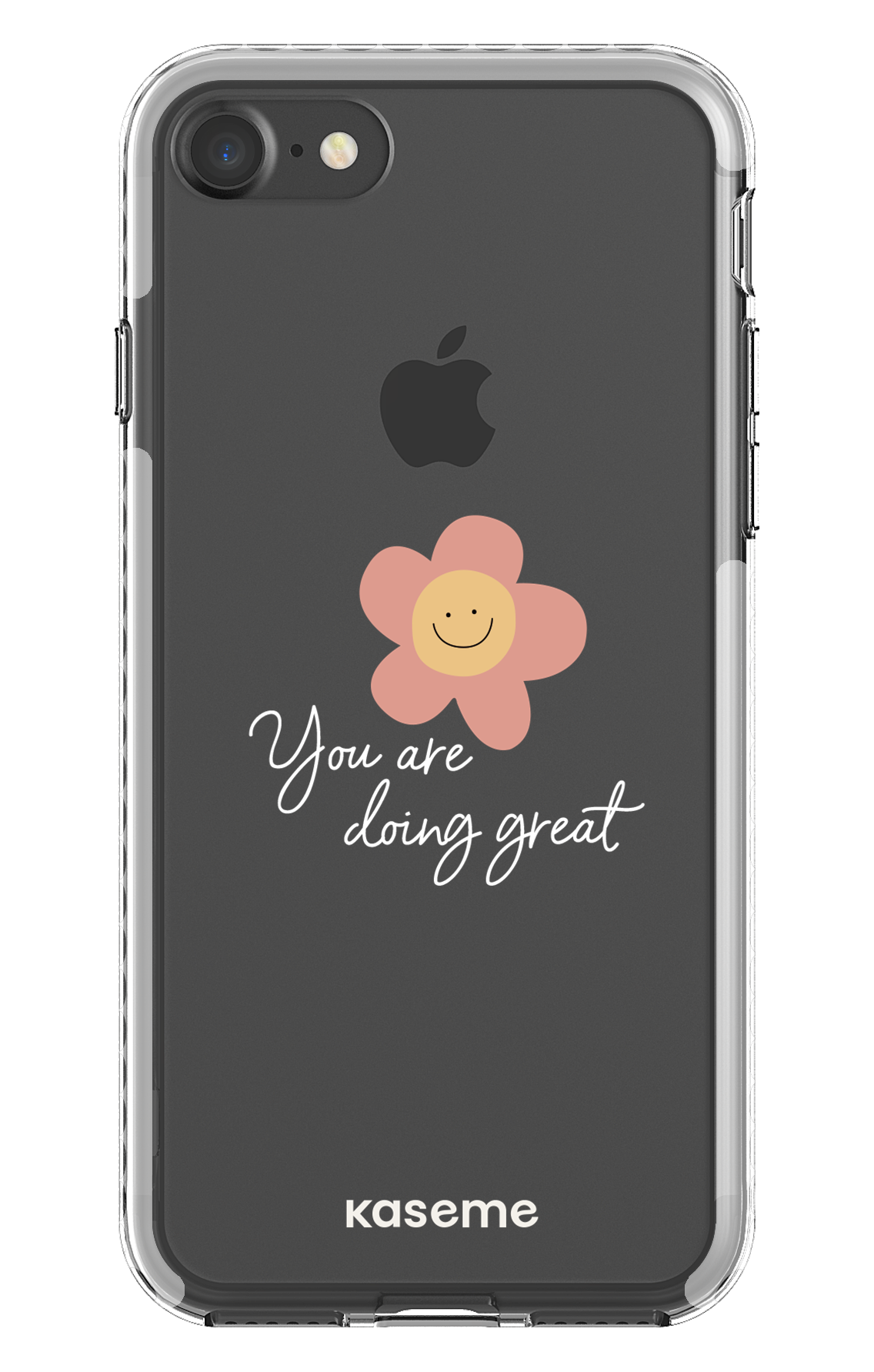 iPhone 7 Clear case - White Keep going Clear Case -