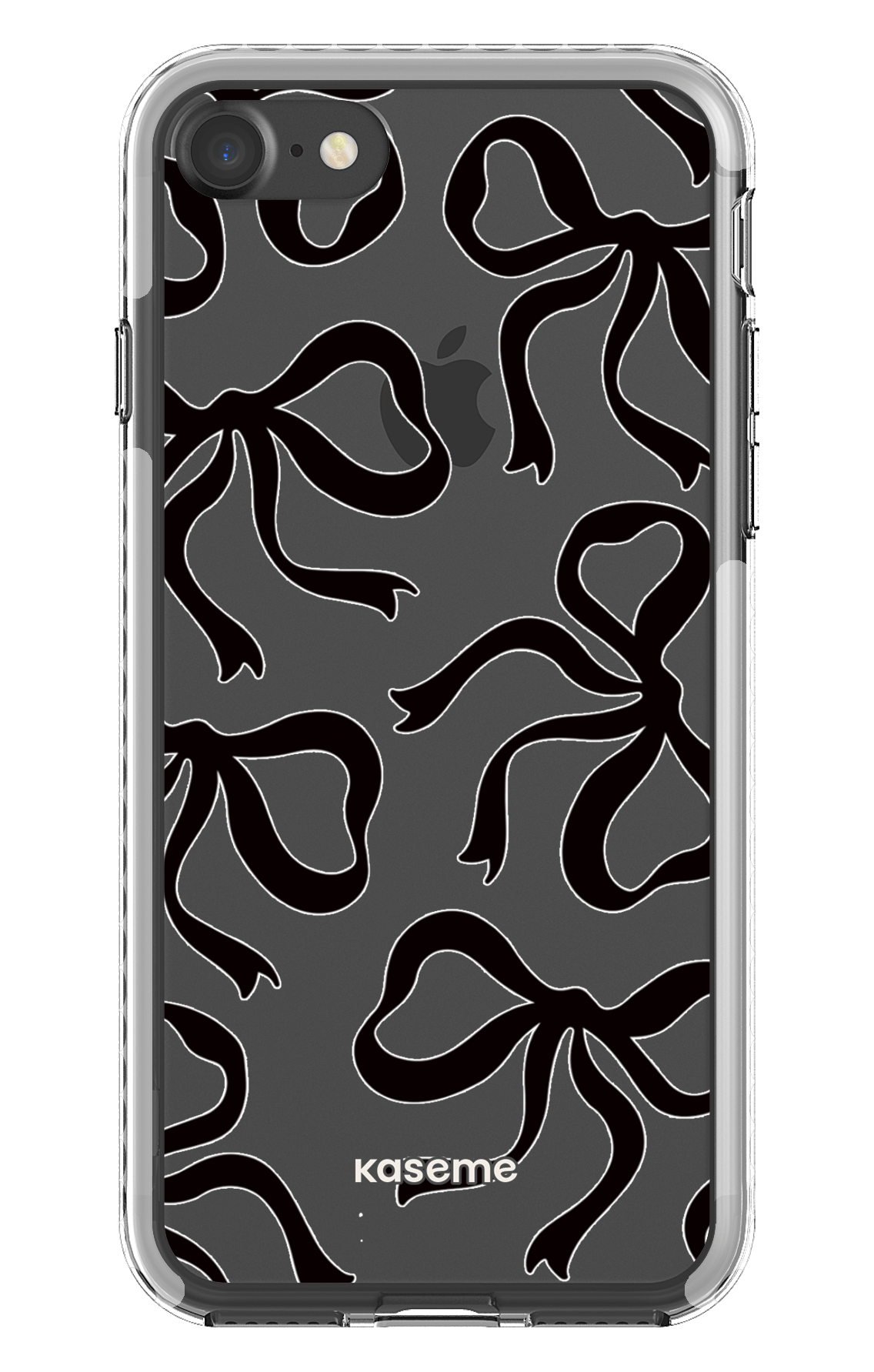 iPhone 7 Clear case - White Lace Black Clear Case -