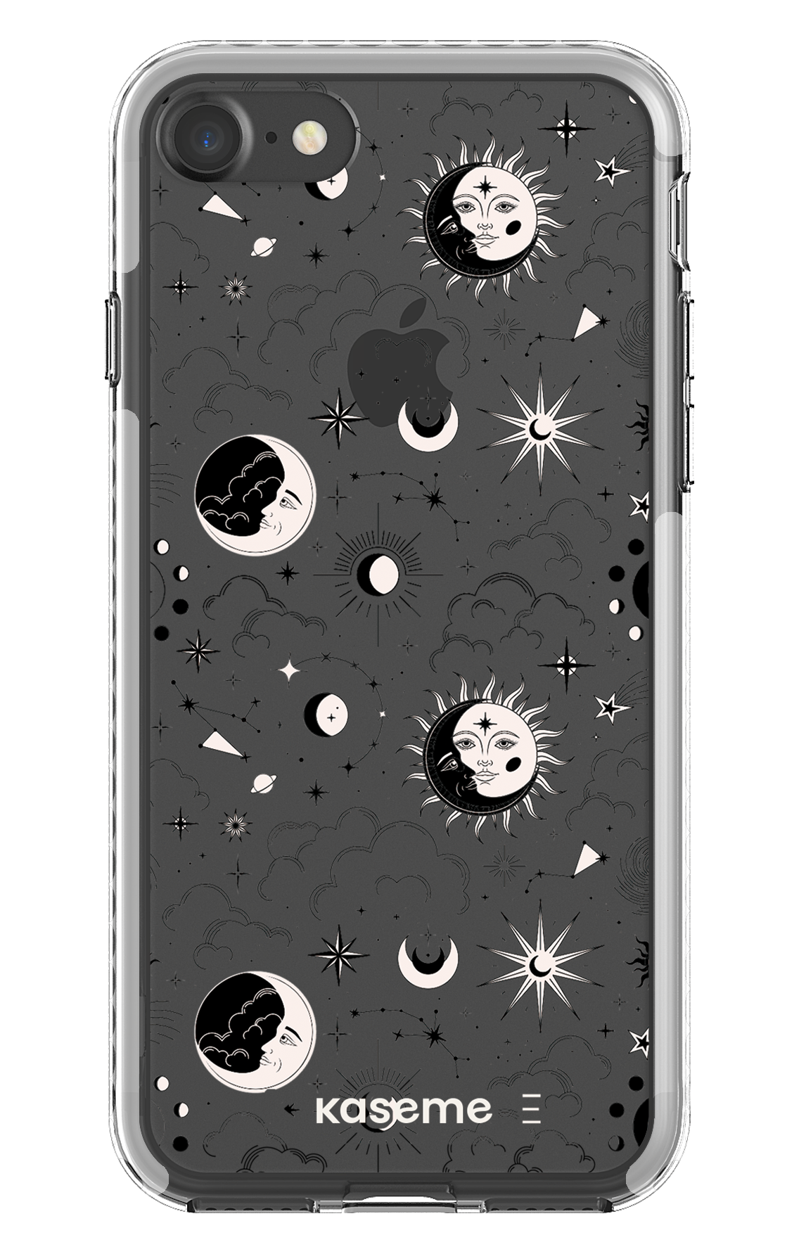 iPhone 7 Clear case - White Milky Way Black Clear Case -