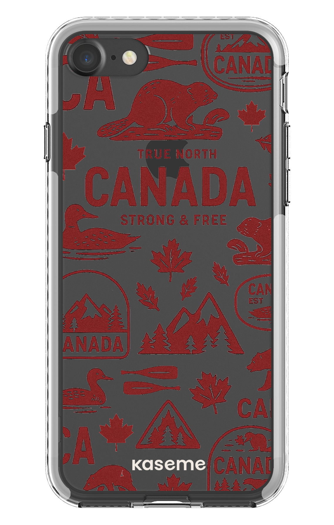 iPhone 7 Clear case - White Oh Canada -