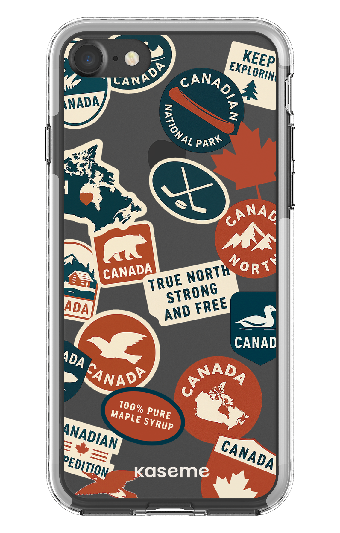 iPhone 7 Clear case - White Oh Maple -