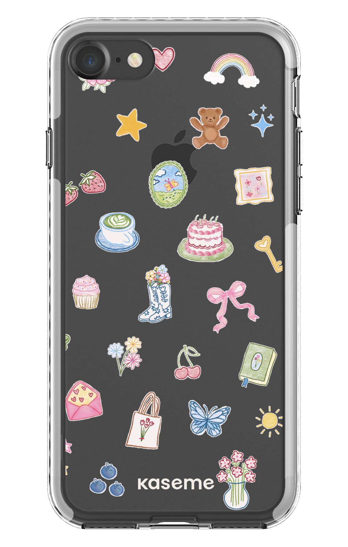 iPhone 7 Clear case - White Poetry Clear Case -