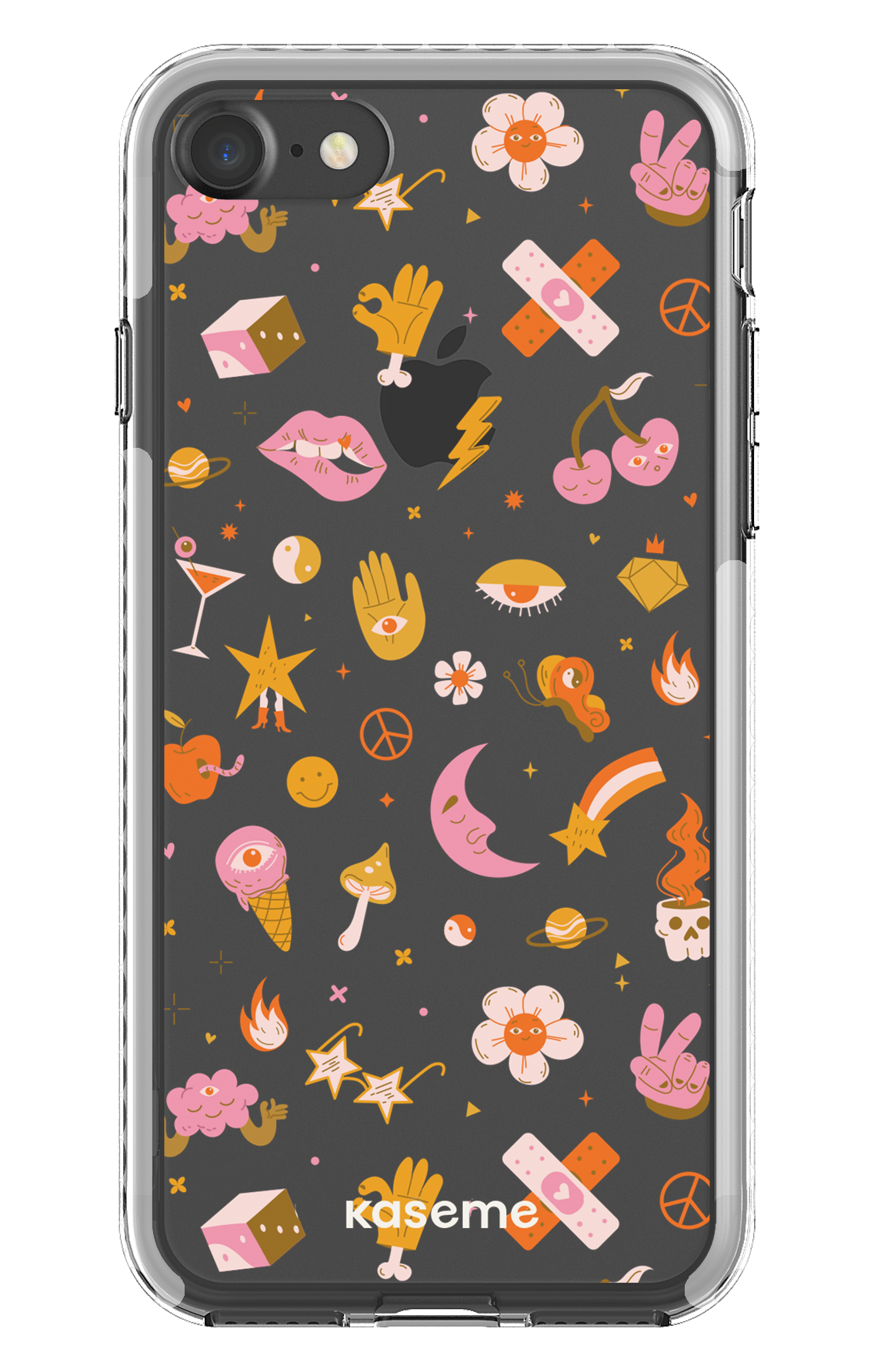 iPhone 7 Clear case - White Psycho Clear Case -