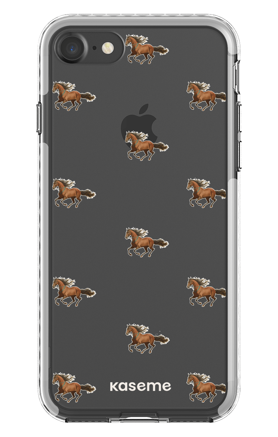 iPhone 7 Clear case - White Saddle Clear Case -